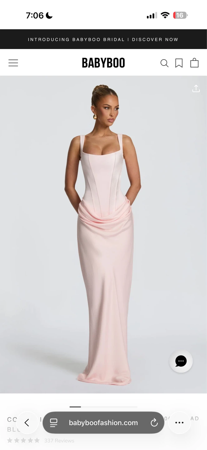 BABYBOO Pink Corset Maxi Dress