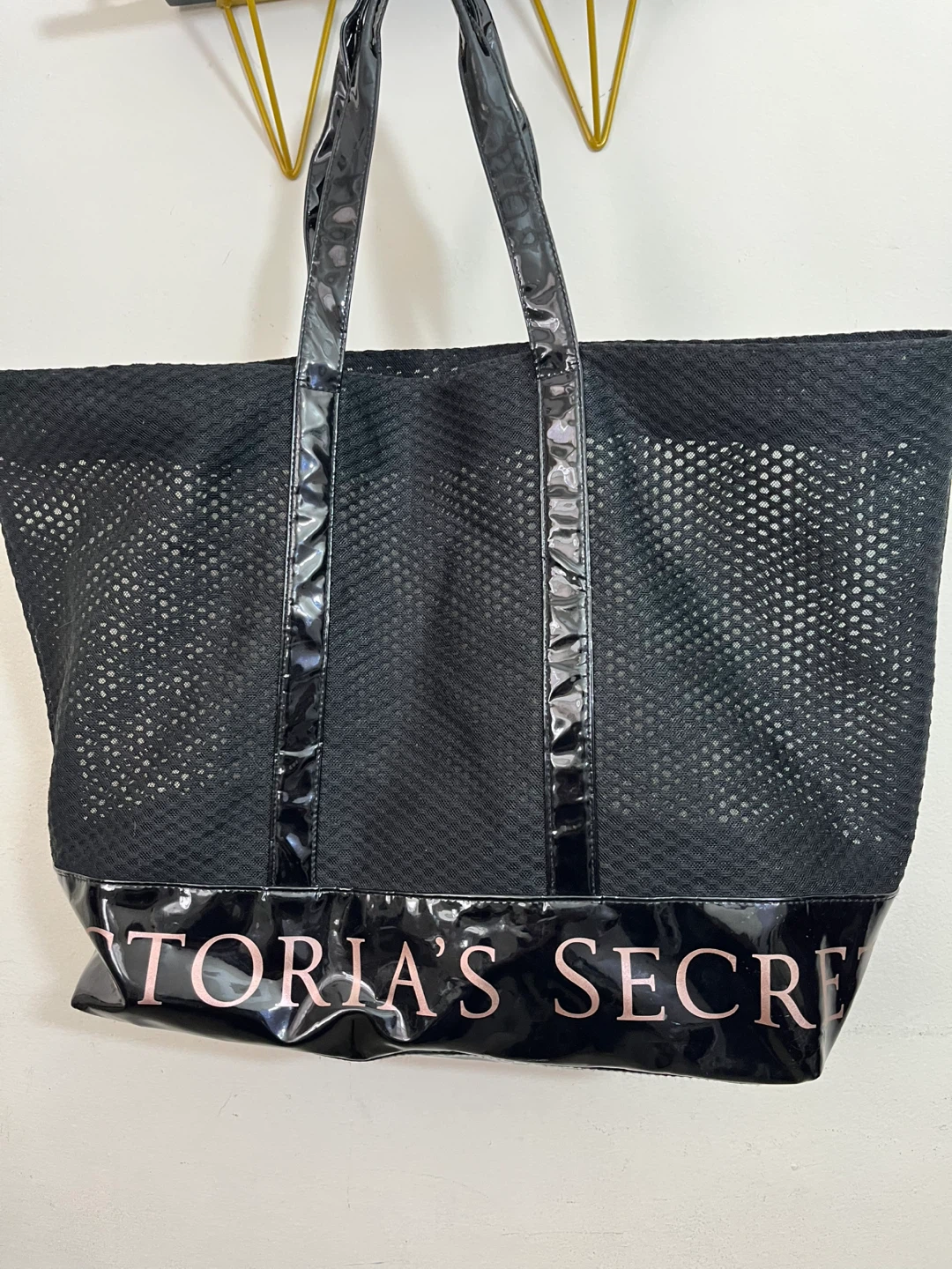 Victoria's Secret Black Mesh Tote Bag