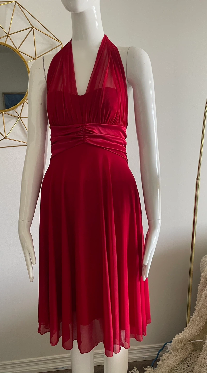 Red Halter Neck Dress