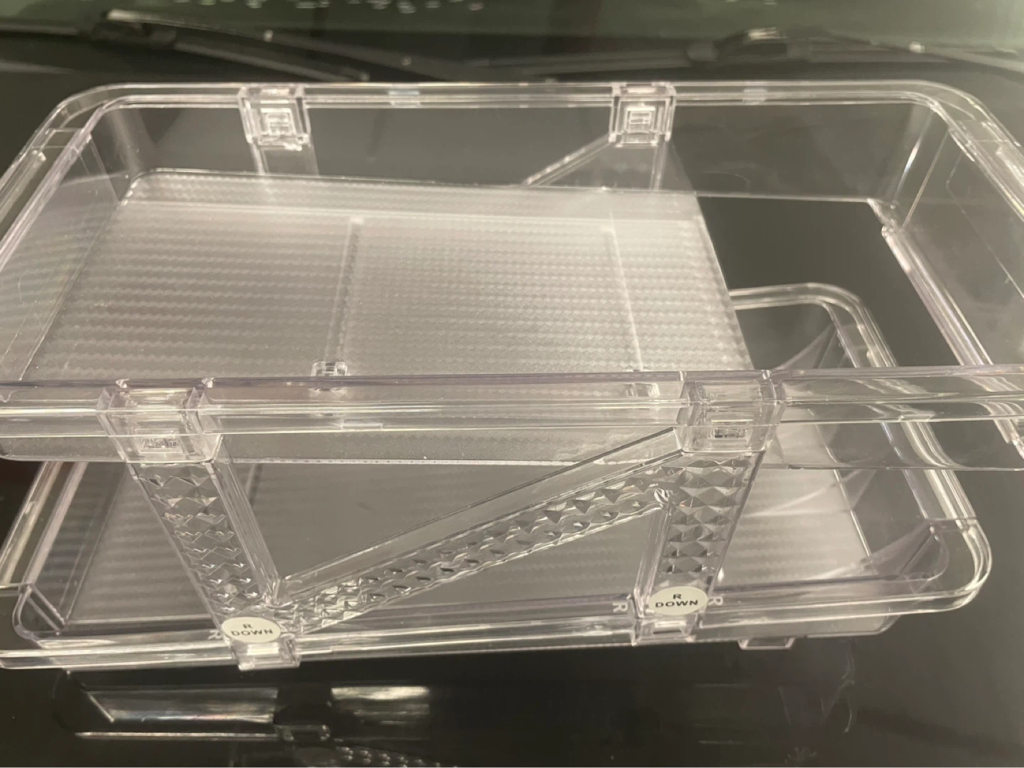 New Clear Plastic Storage Organizer Tray with Compartments