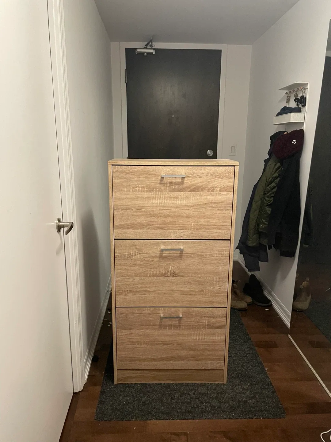Wood Shoe Cabinet with 3 Drawers