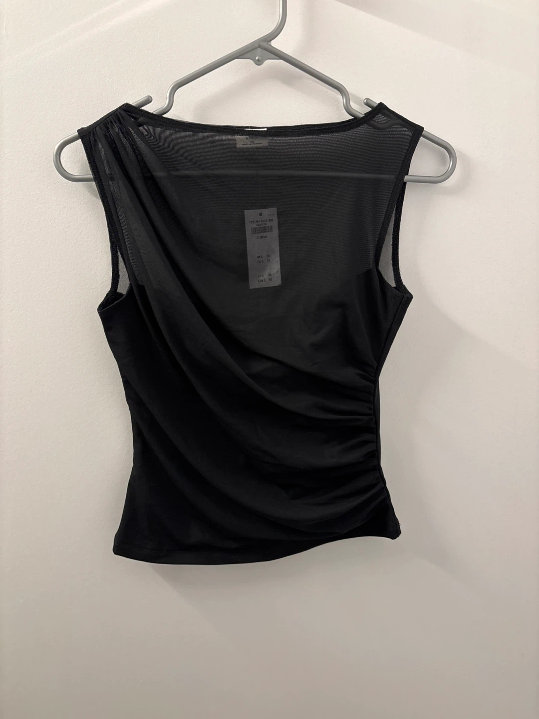 Abercrombie & Fitch Black Mesh Ruched Tank Top - XS