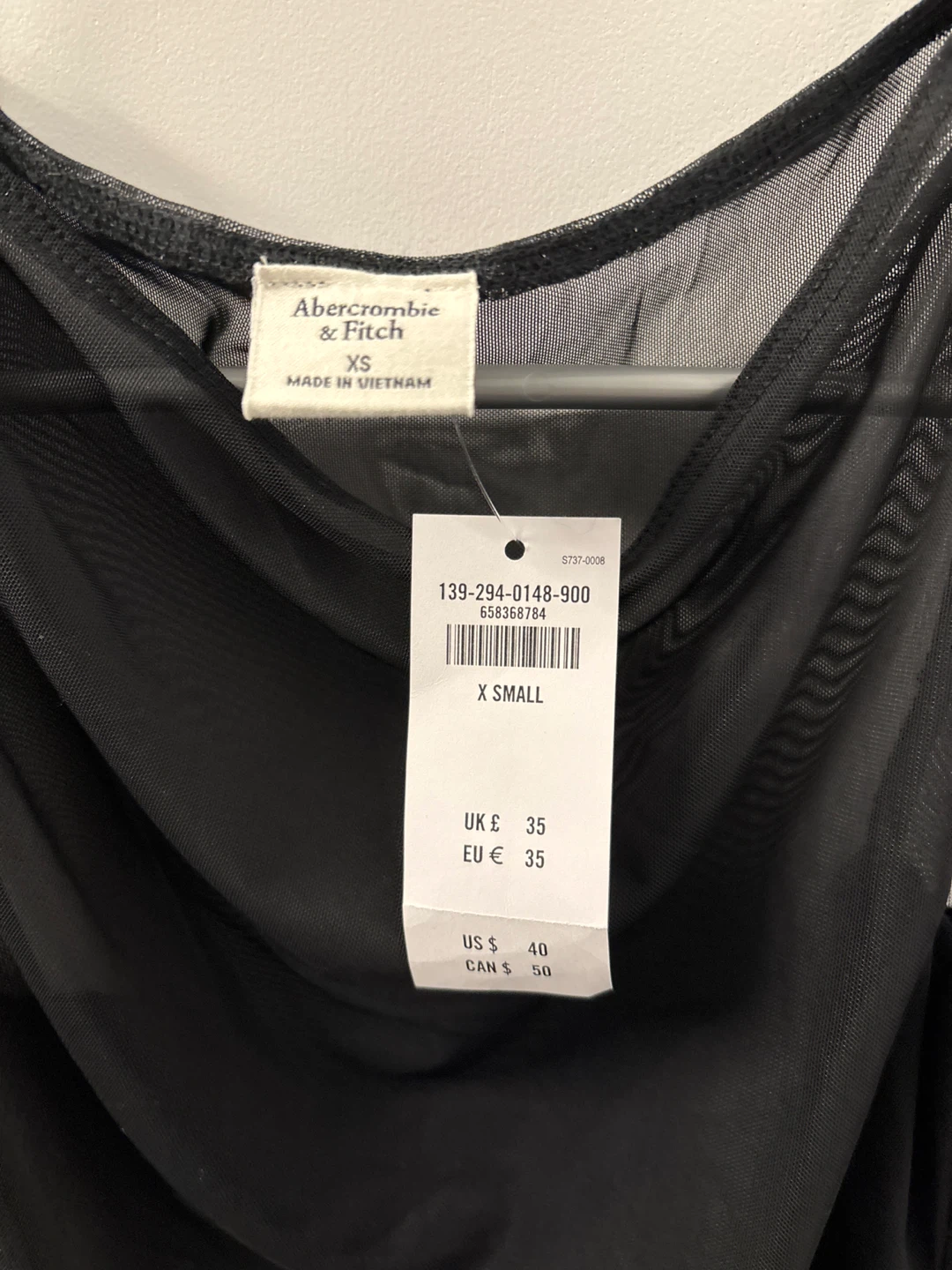 Abercrombie & Fitch Black Mesh Ruched Tank Top - XS - photo 3
