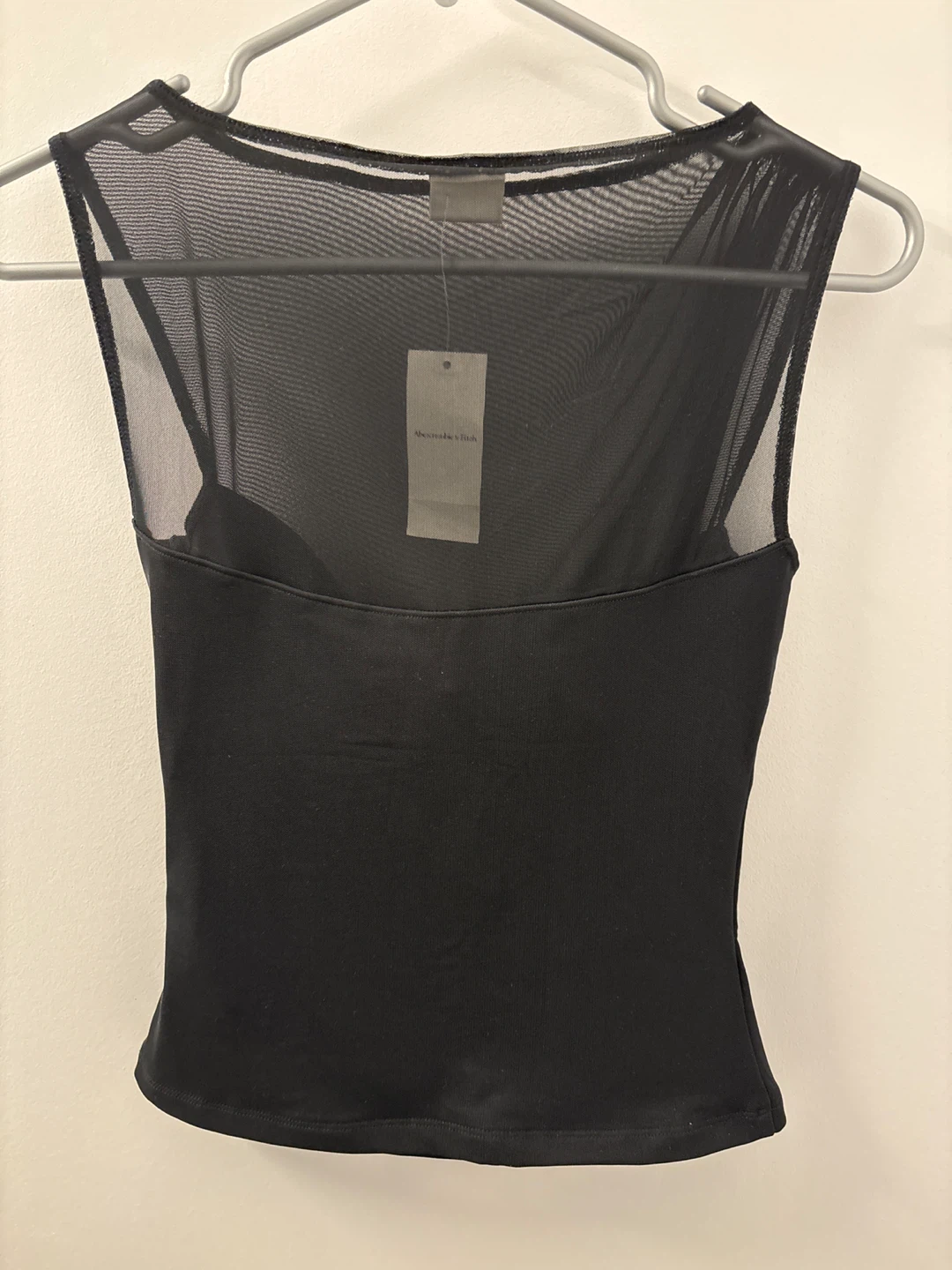 Abercrombie & Fitch Black Mesh Ruched Tank Top - XS - photo 2