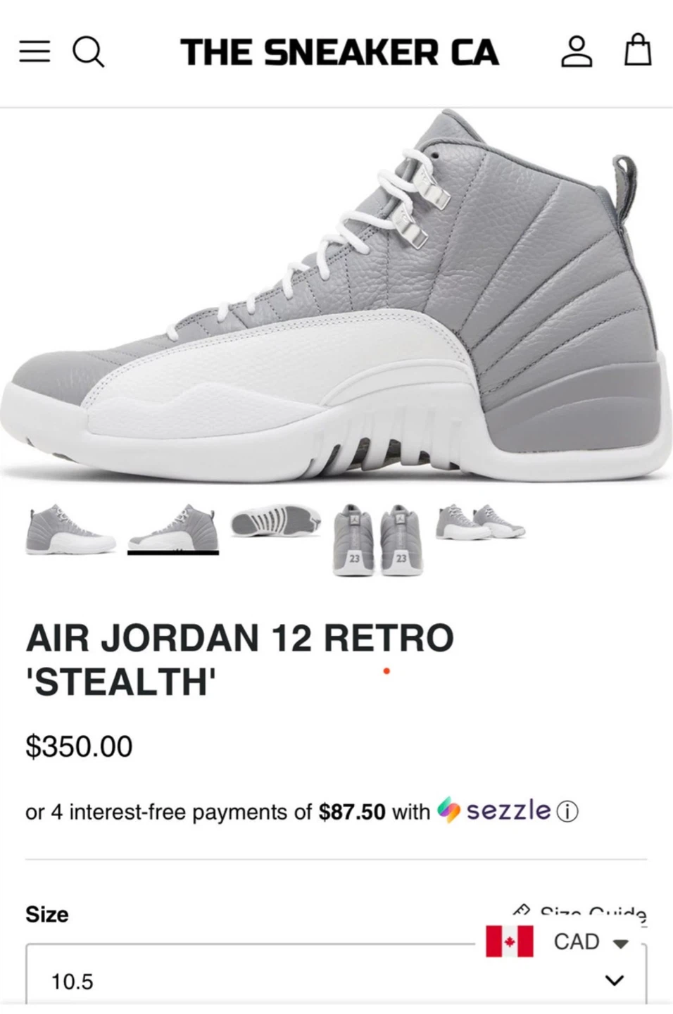 Size 10.5 / Jordan 12 Stealths (authentic)