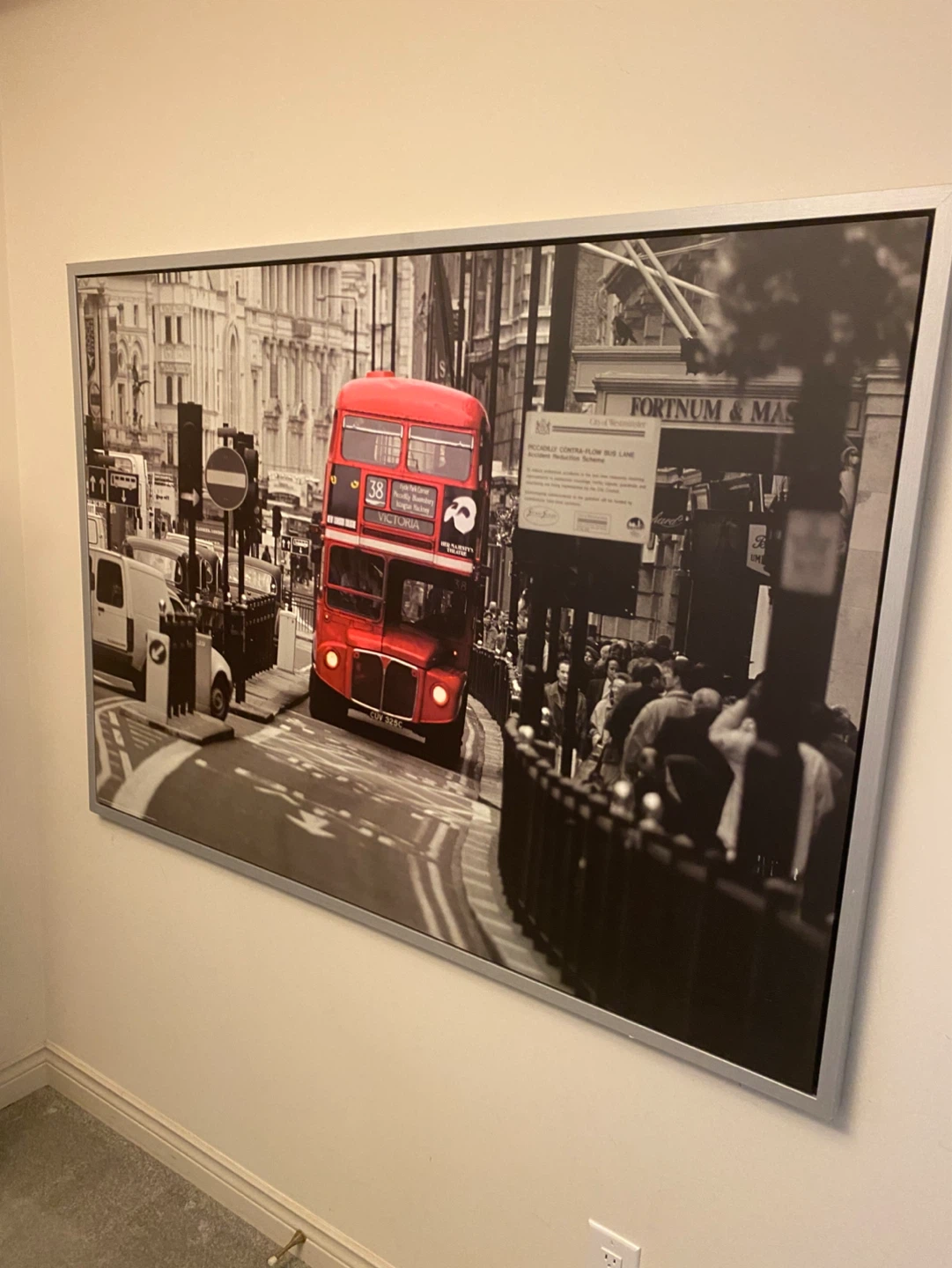 Framed London Double Decker Bus Wall Art