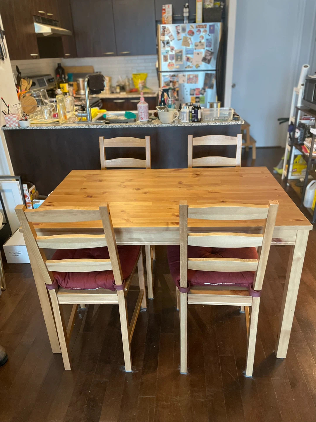 Wooden Dining Table with 4 Chairs