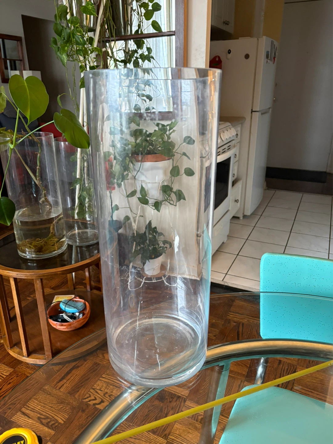Large Cylinder Glass Vases (Set of 2) - photo 4