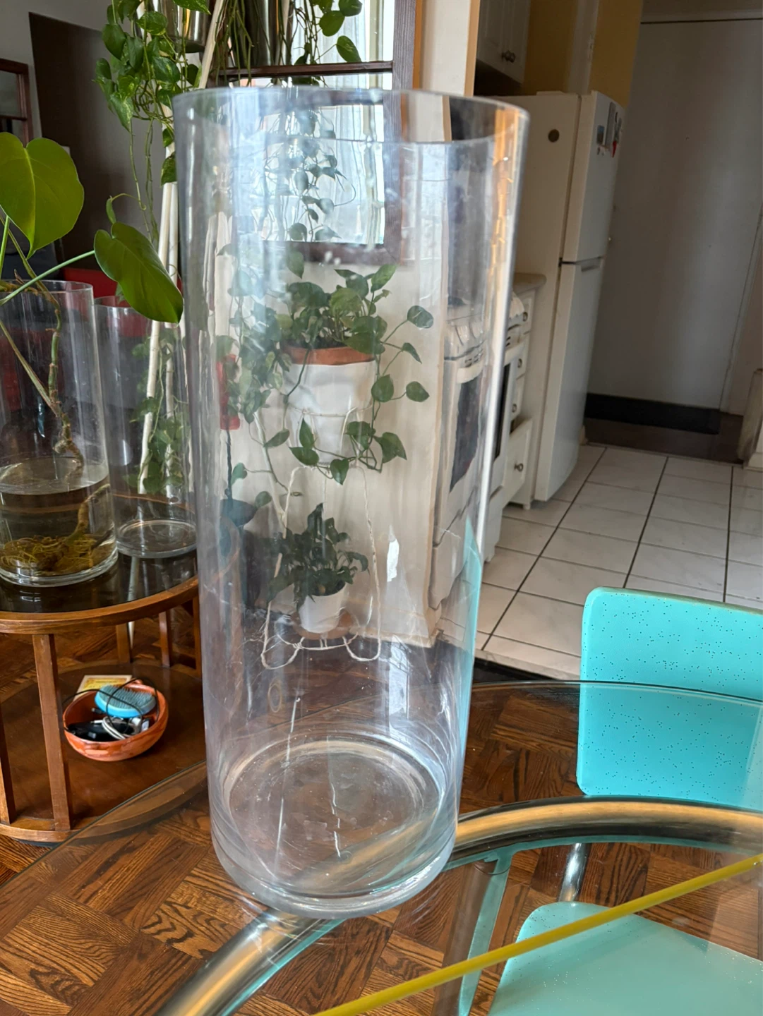 Large Cylinder Glass Vases (Set of 2) - photo 5