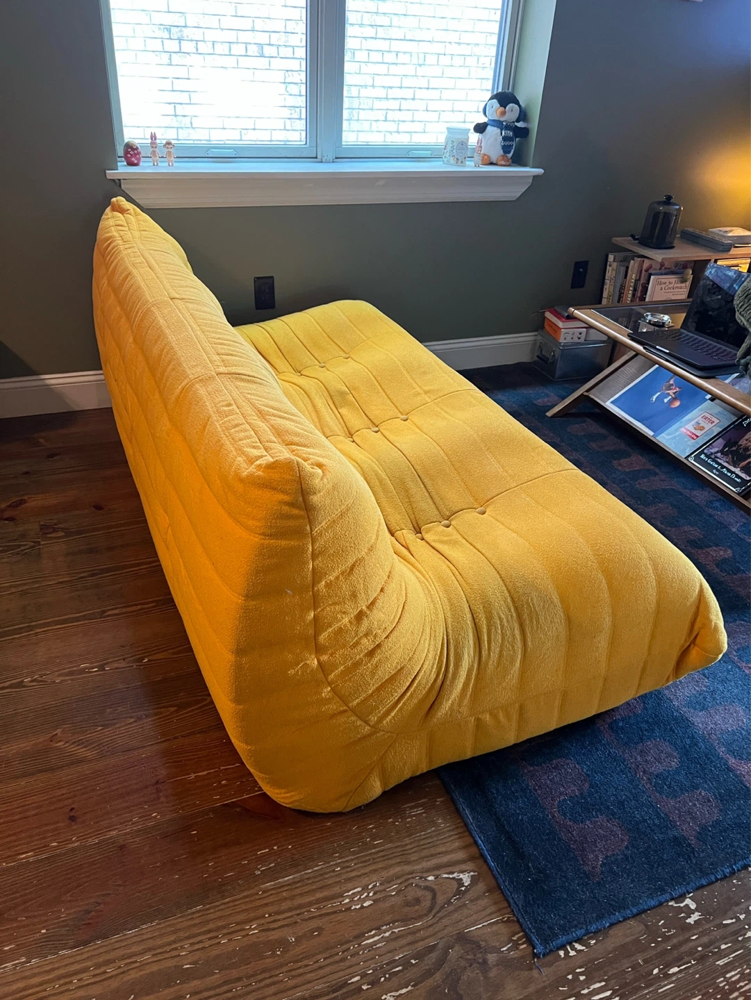 Yellow Tufted Couch - photo 3