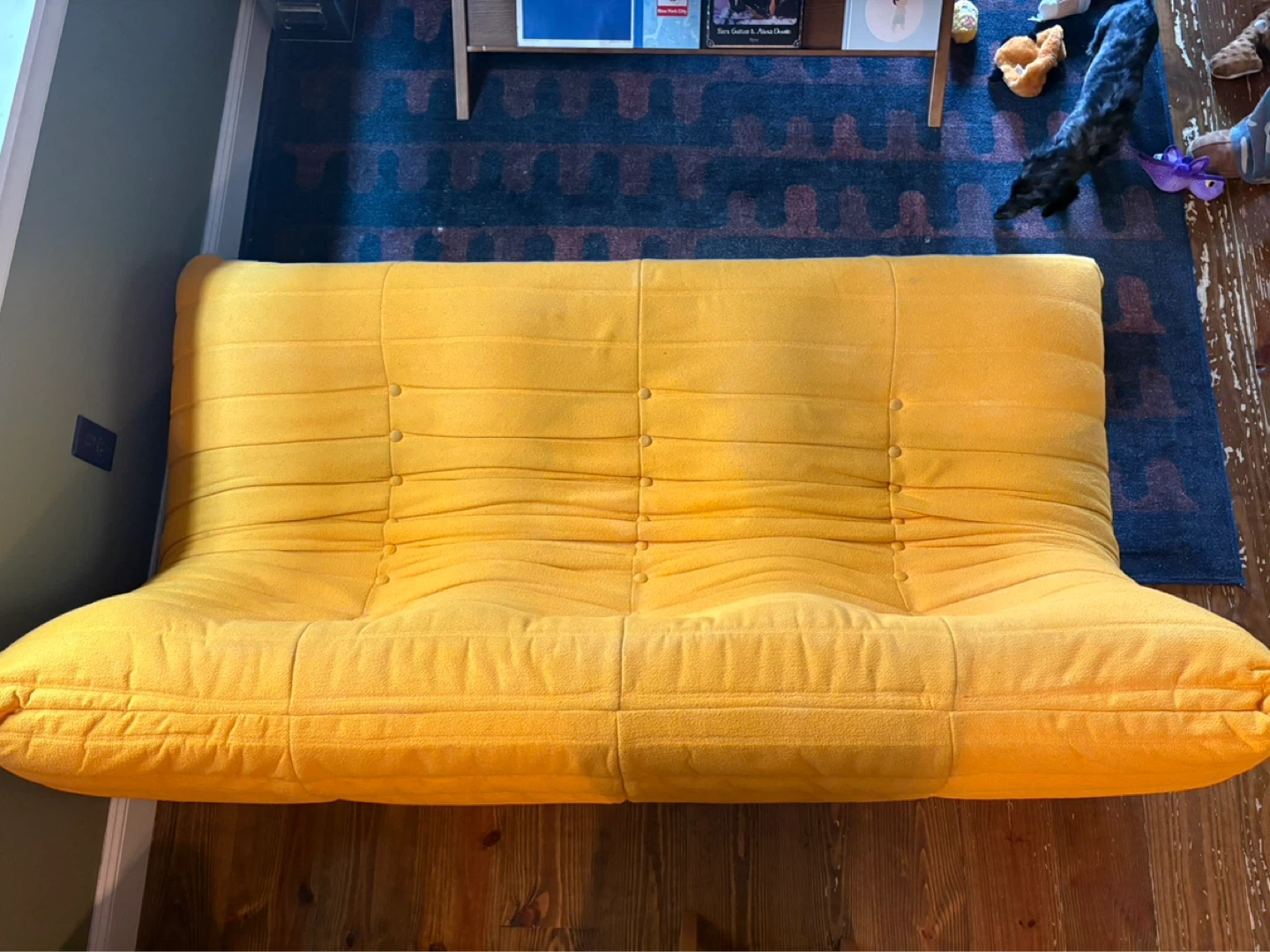 Yellow Tufted Couch - photo 5