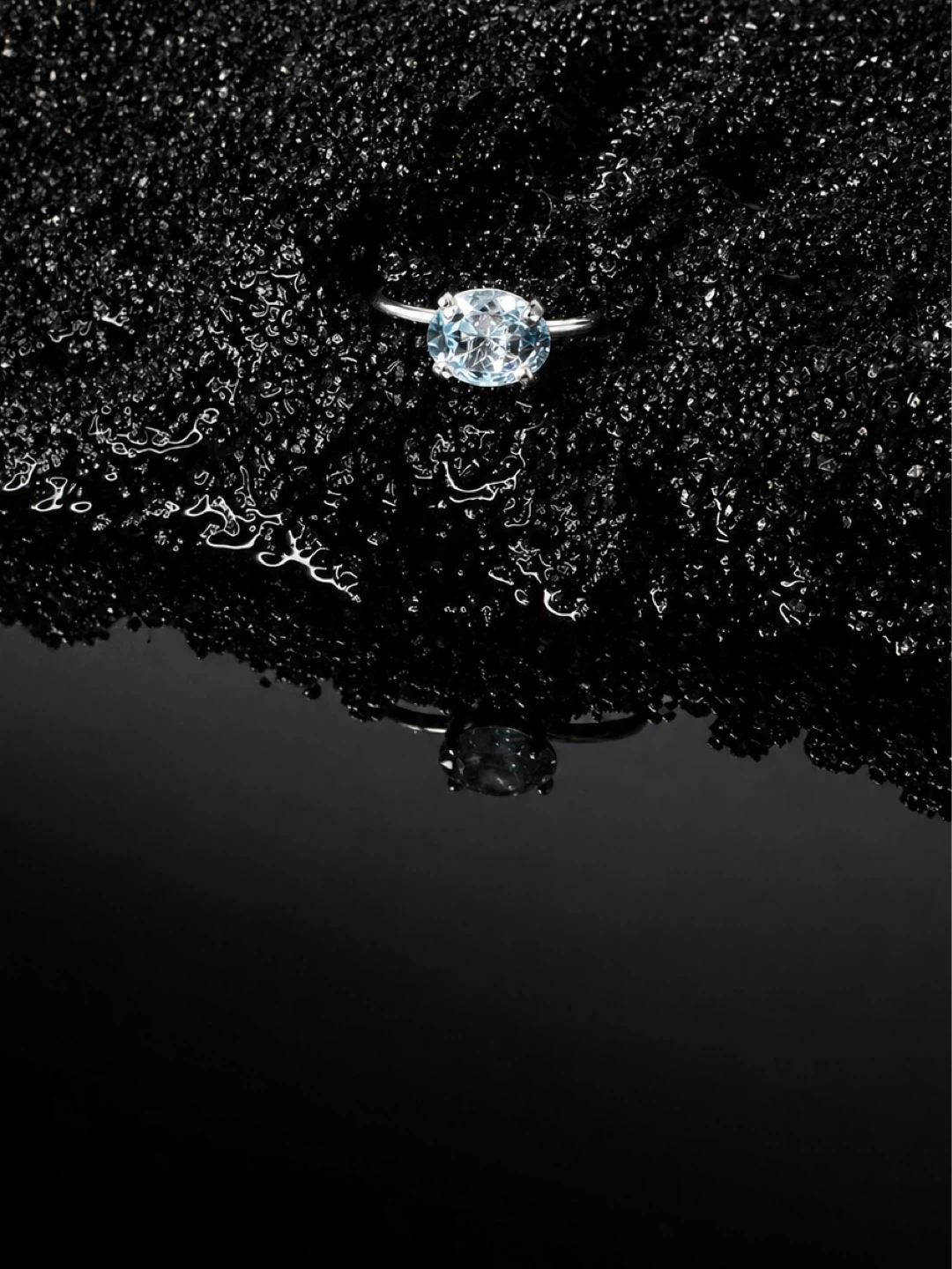 Oval Cut Sky Blue Topaz Ring