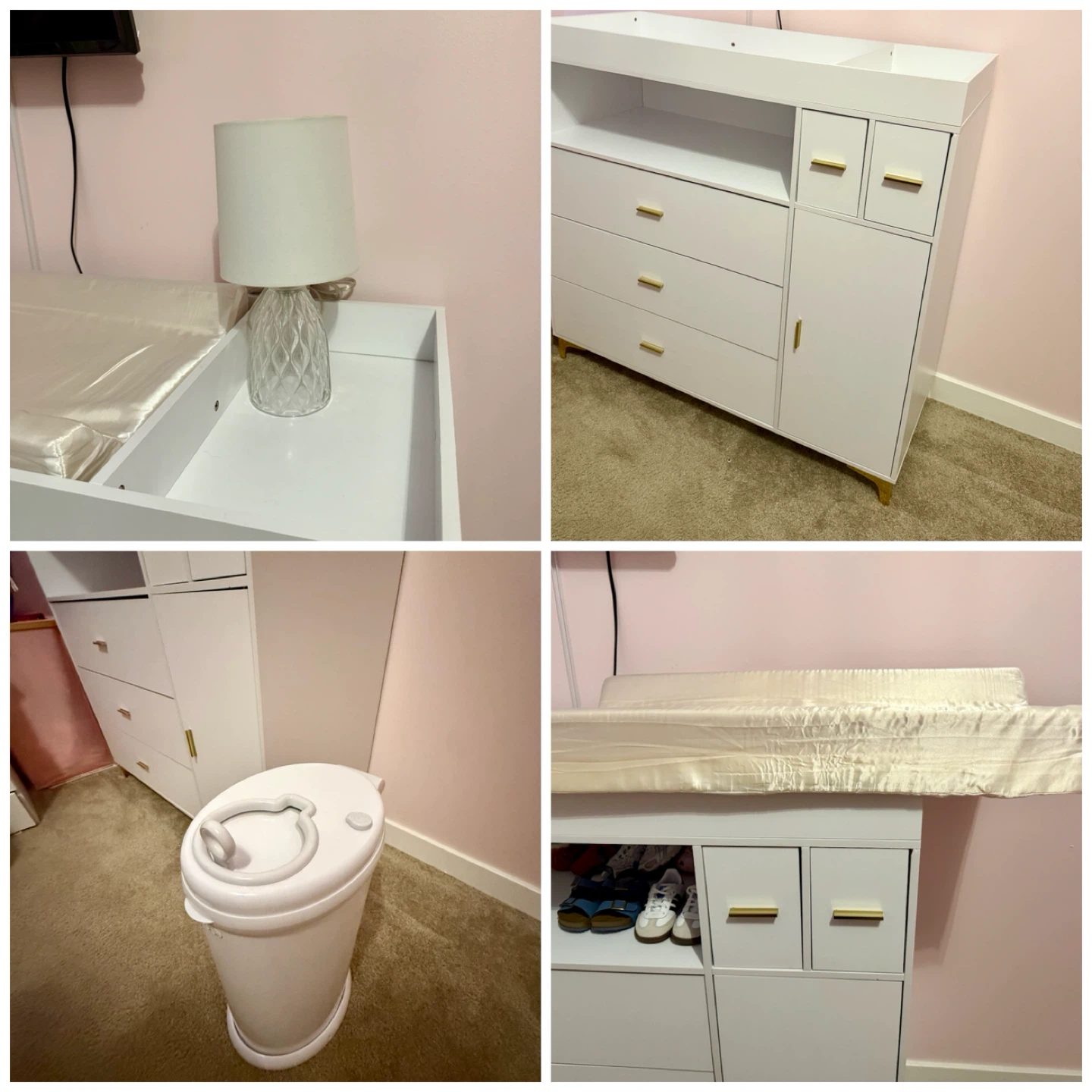 White Changing Table with Storage
