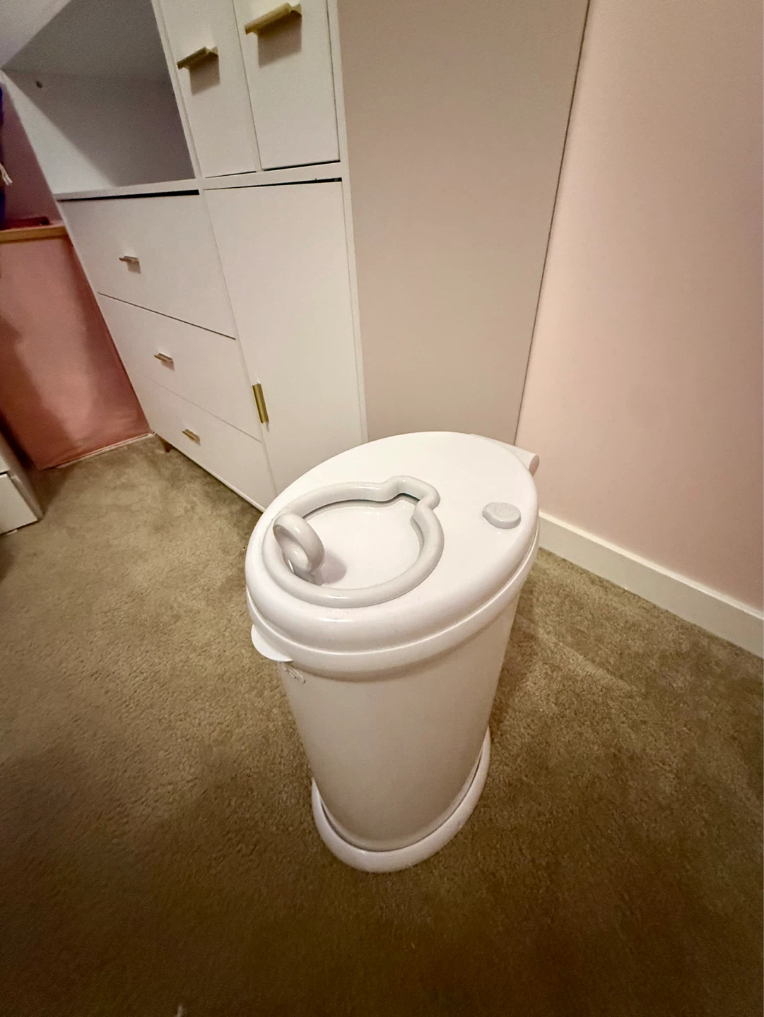 White Changing Table with Storage - photo 3