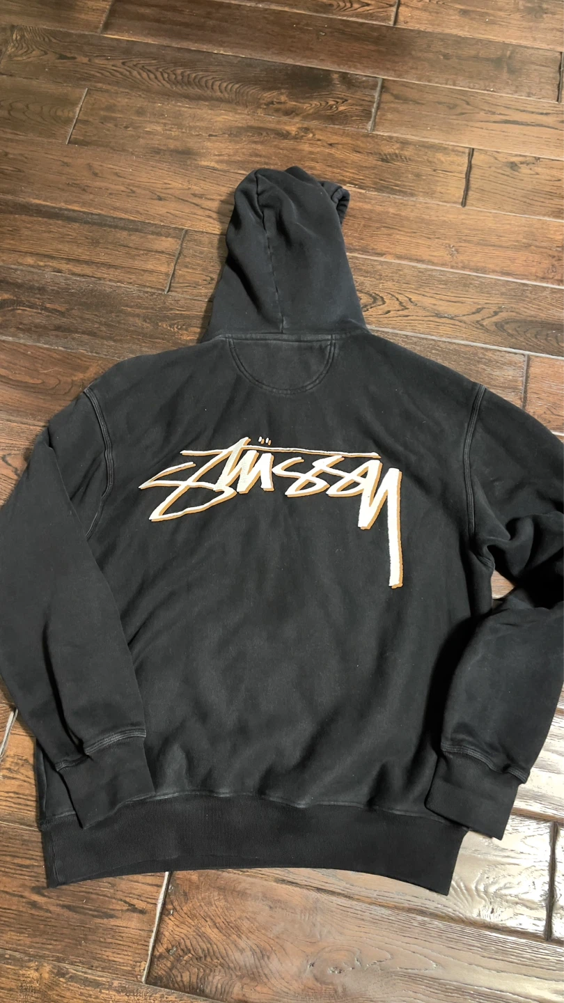 Stussy x Our Legacy Drop Shadow Pigment Dyed Hoodie Black - photo 5
