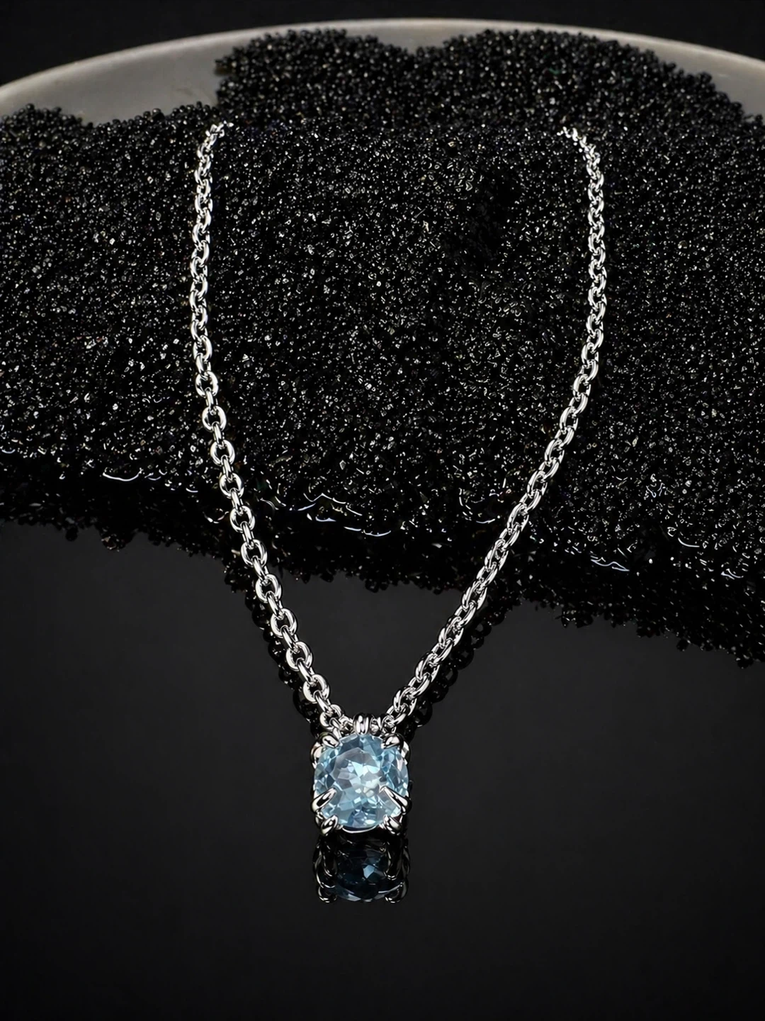Silver Pendant with Sky Blue Topaz