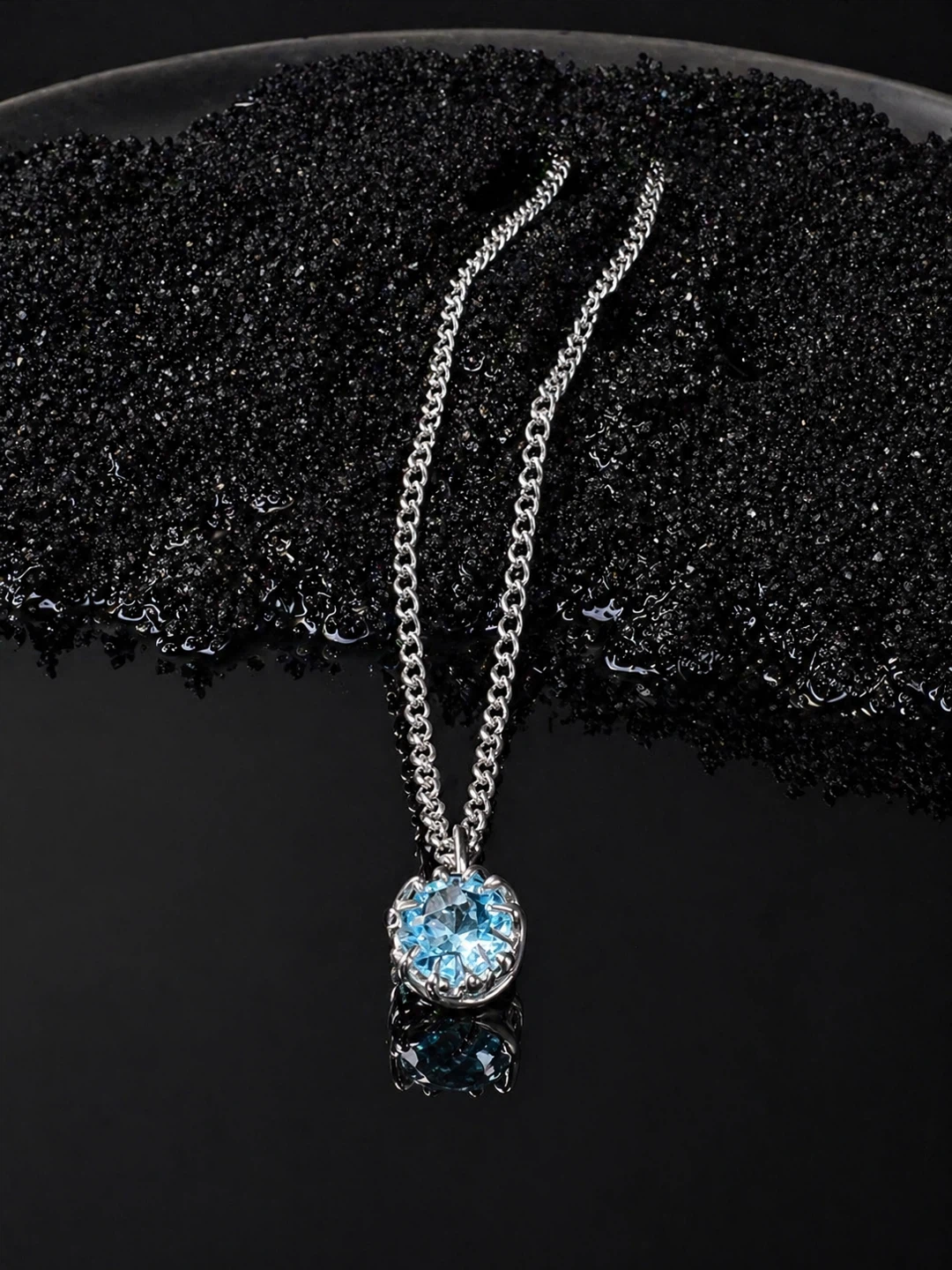 Silver Pendant with Sky Blue Topaz