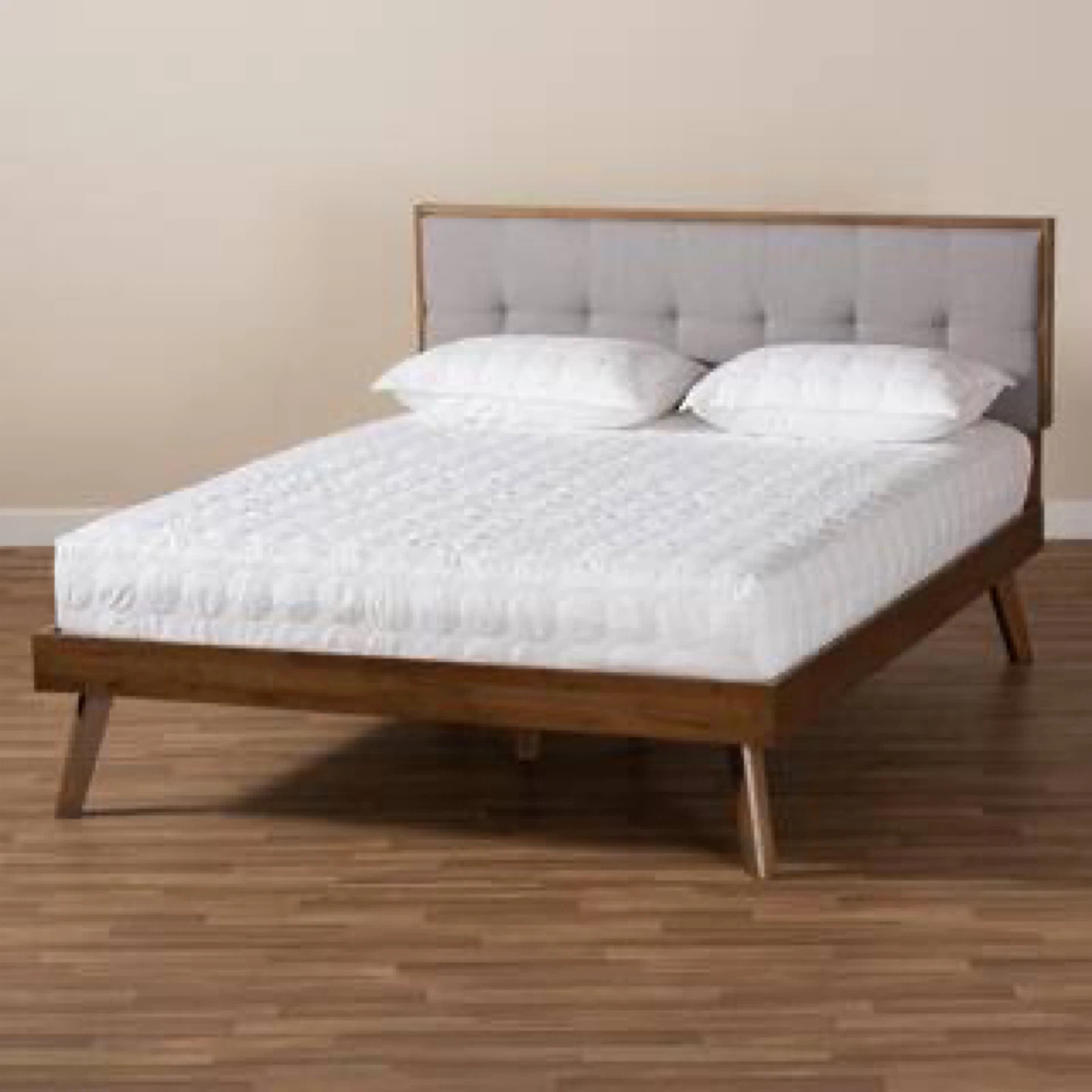 New Queen Size Mid Century Modern Solid Wood Platform Bed - photo 4