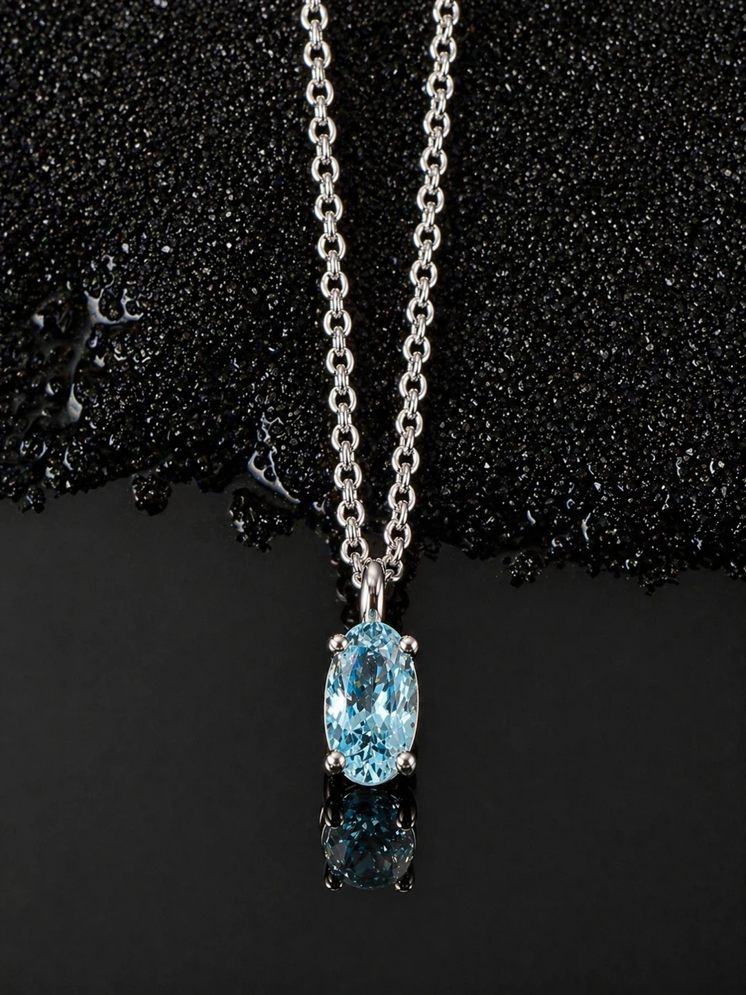 Dainty Sky Blue Topaz Pendant