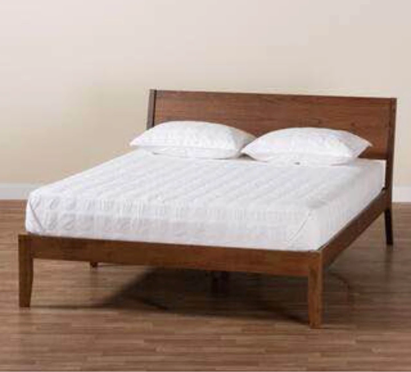 New Queen Size Mid Century Modern Wood Platform Bed - photo 5