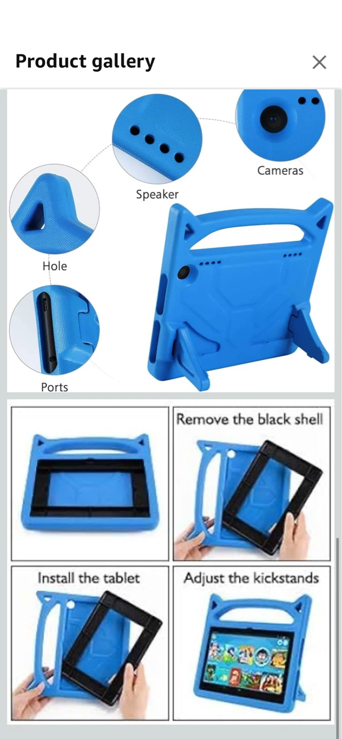 New/Small Size Blue Kid-Proof Tablet Case with Kickstand