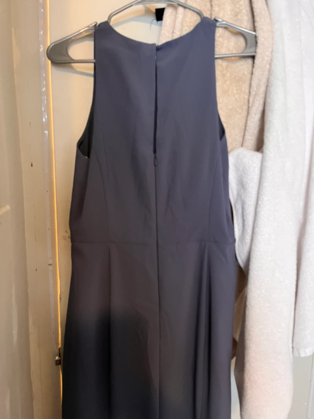 Sleeveless Dark Grey Dress with Button Detail - photo 3