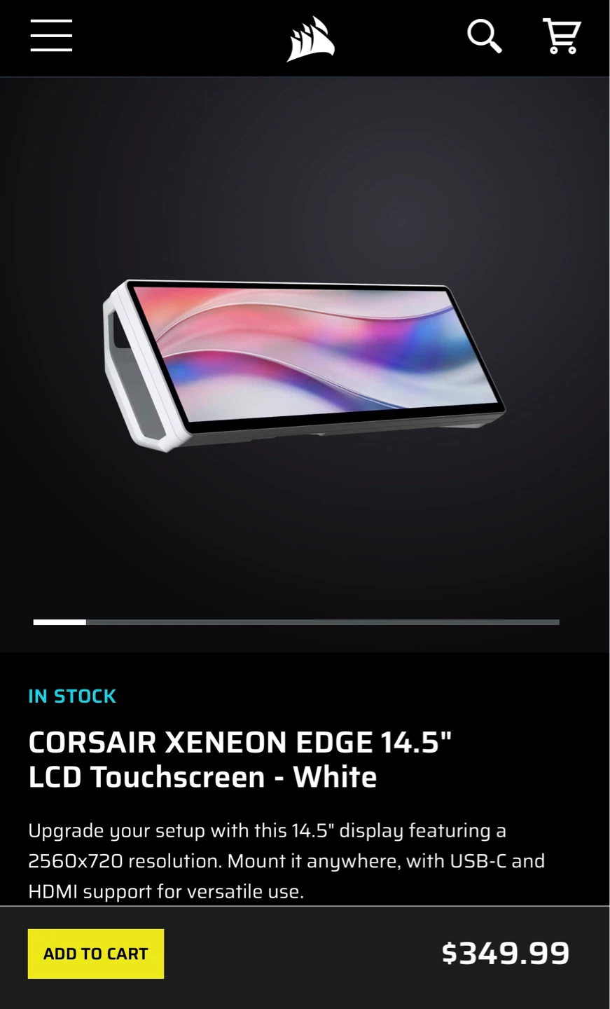 Corsair Xenon Edge 14.5" LCD Touchscreen - White - photo 3