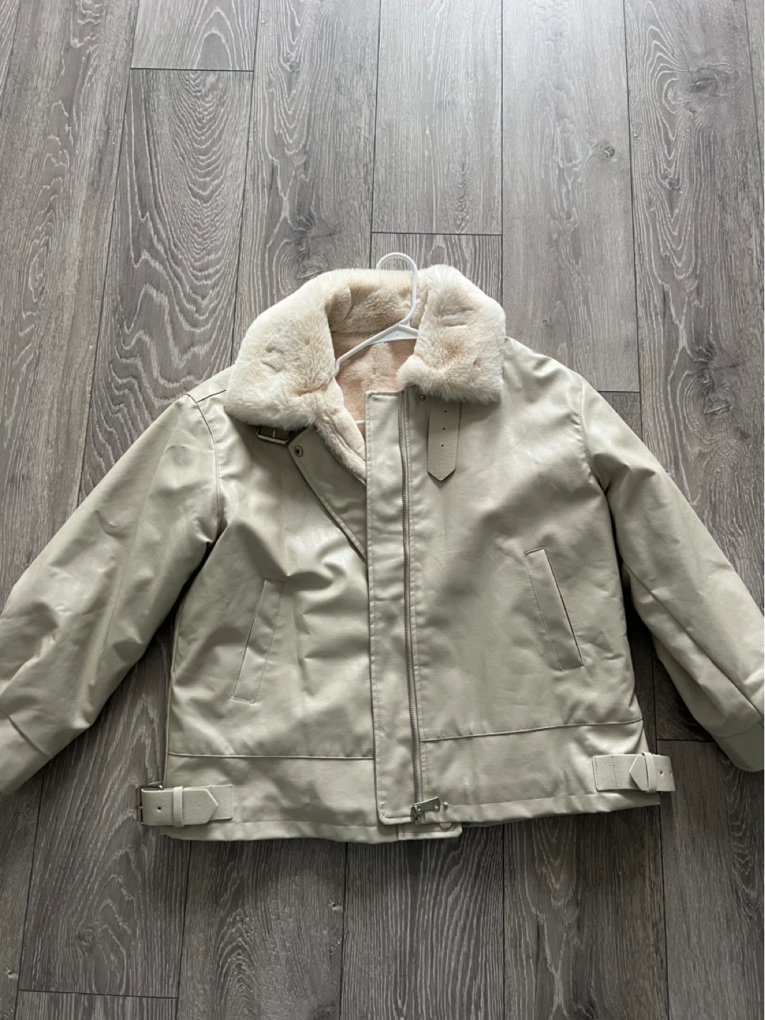 Faux Shearling Lined Aviator Jacket