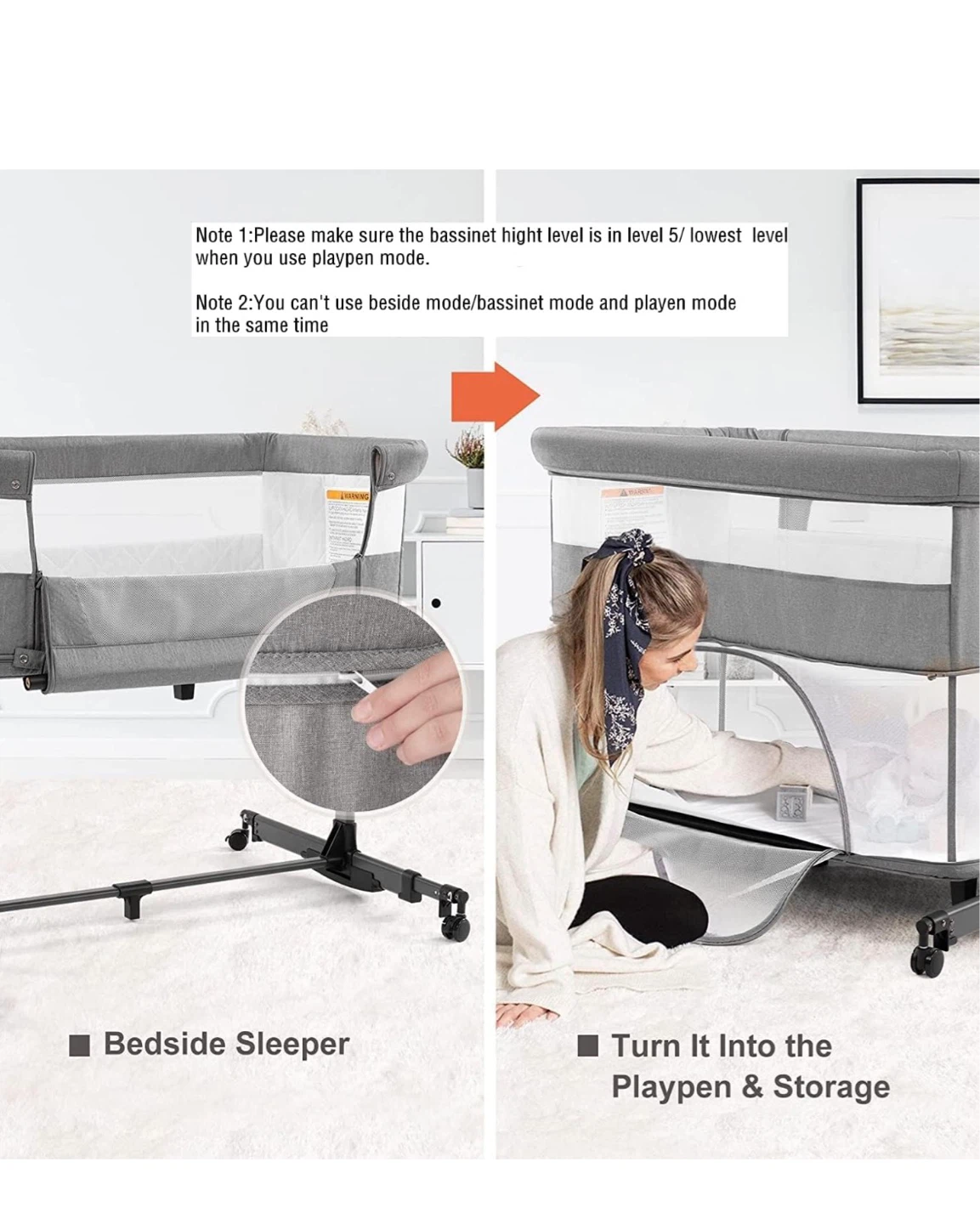 Grey Bassinet/Bedside Sleeper - photo 5