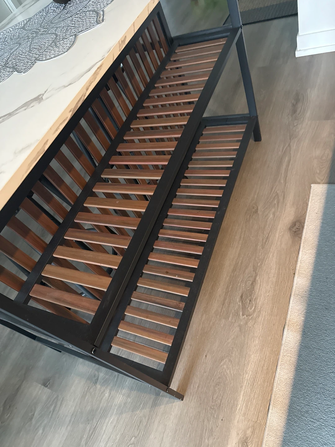 Kitchen Island Table with Storage Shelves. - photo 2