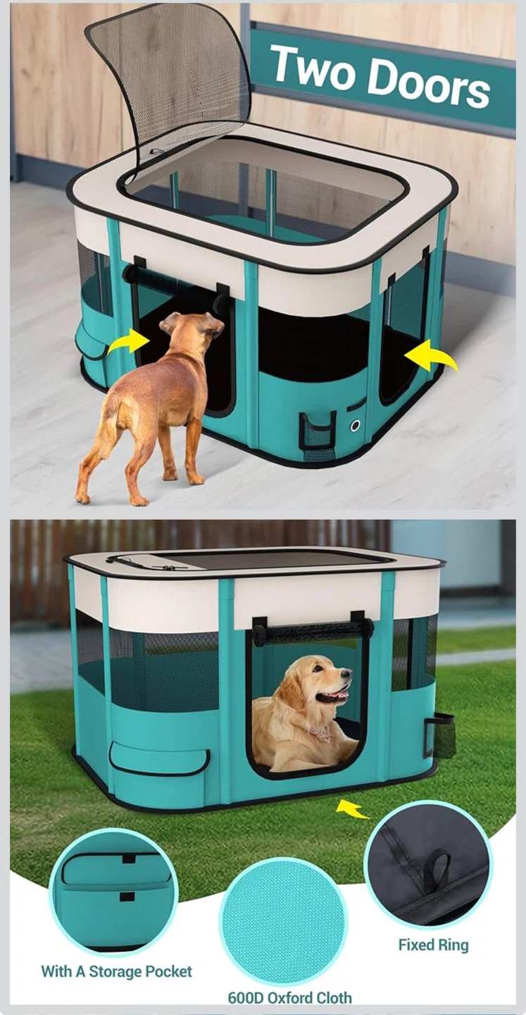 Pet Play Pen - Teal/Cream - photo 4