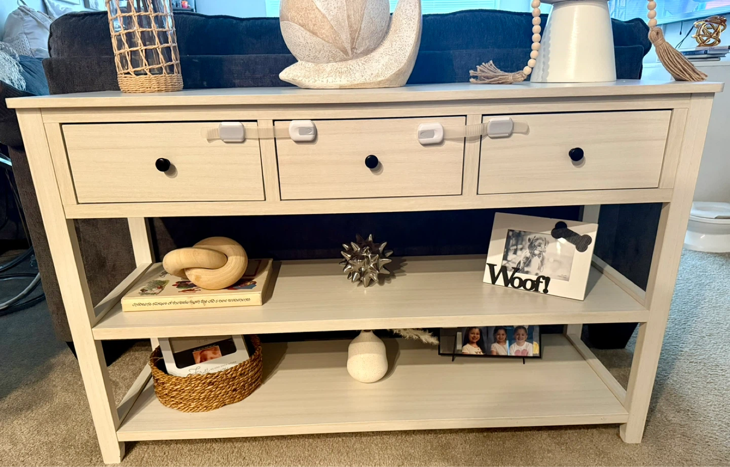 Console Table with 3 Drawers and Shelves - photo 2