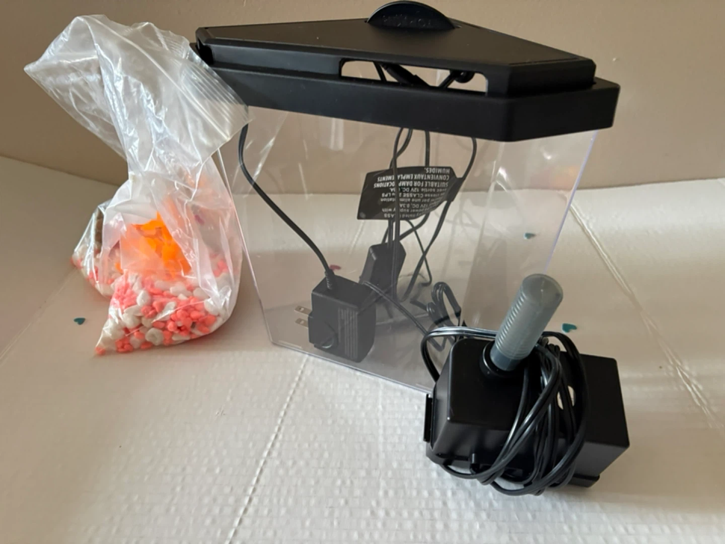 Small Aquarium with Filter and Gravel