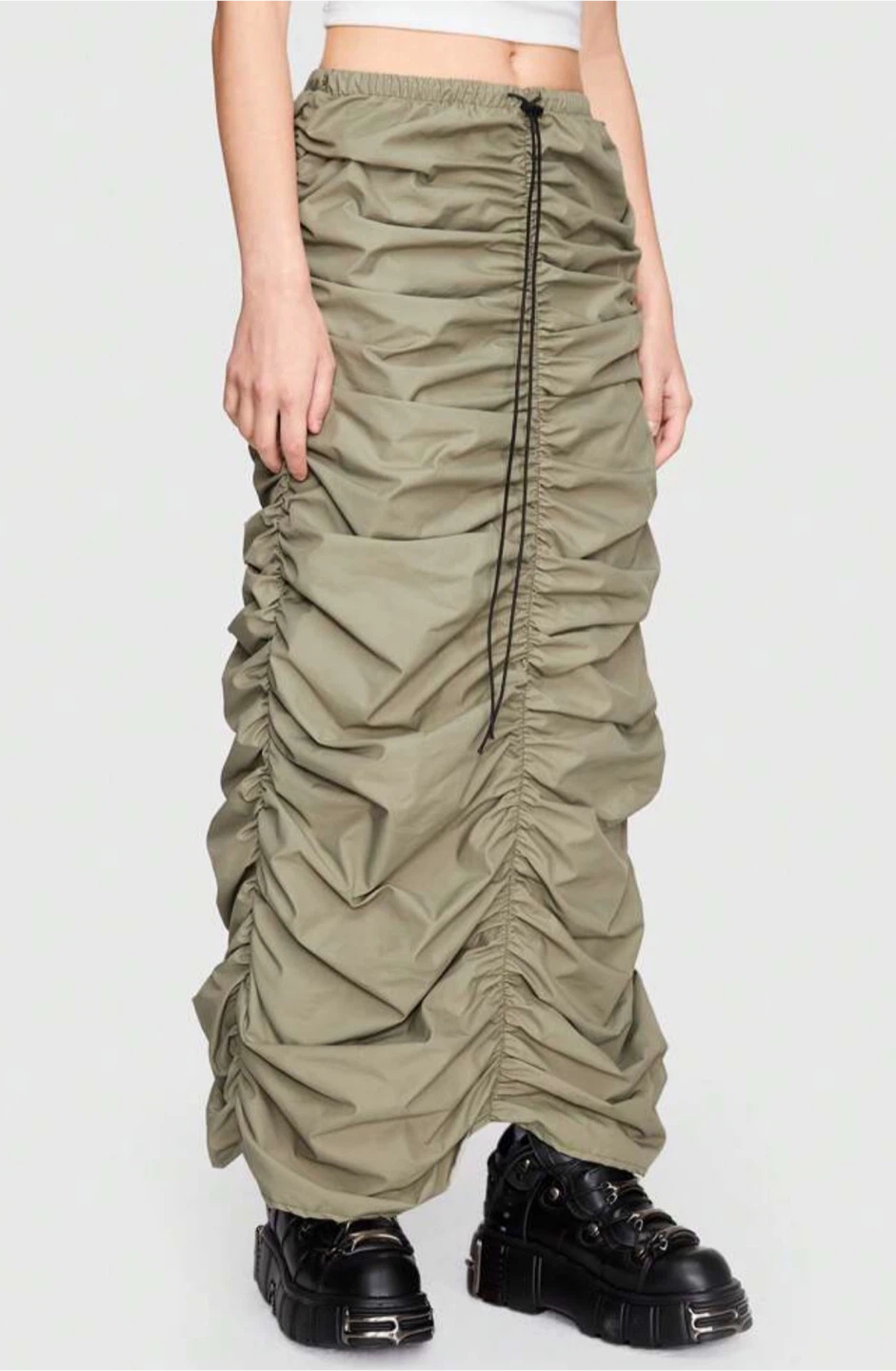 SHEIN Ruched Midi Skirt Size L
