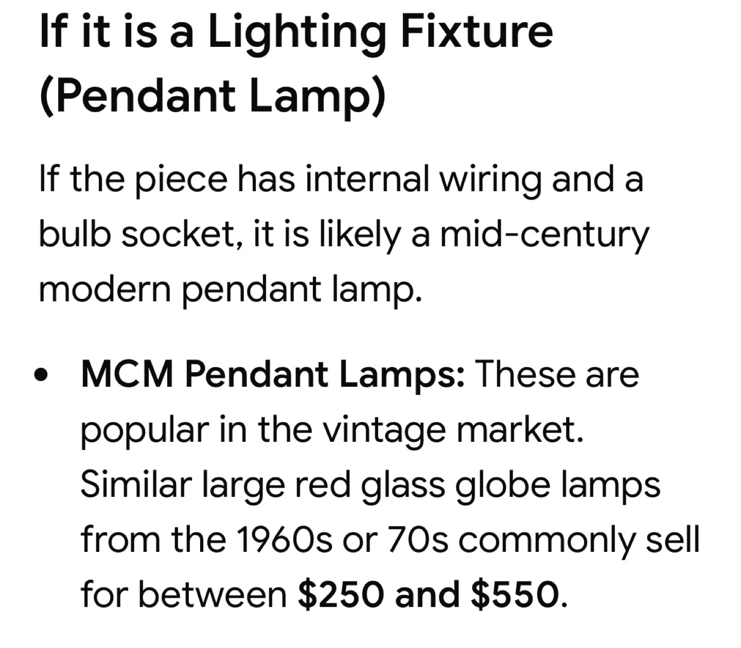 Vintage Red Glass Globe Pendant Light MCM Style - photo 4
