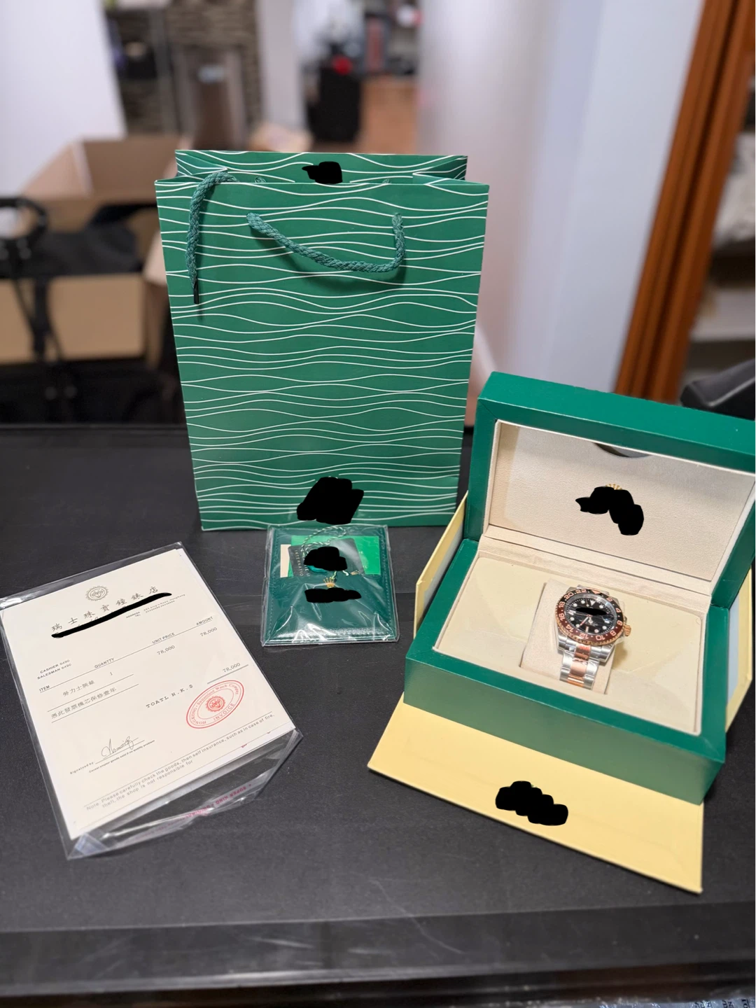 Luxury Two-Tone GMT Style Watch Full Set