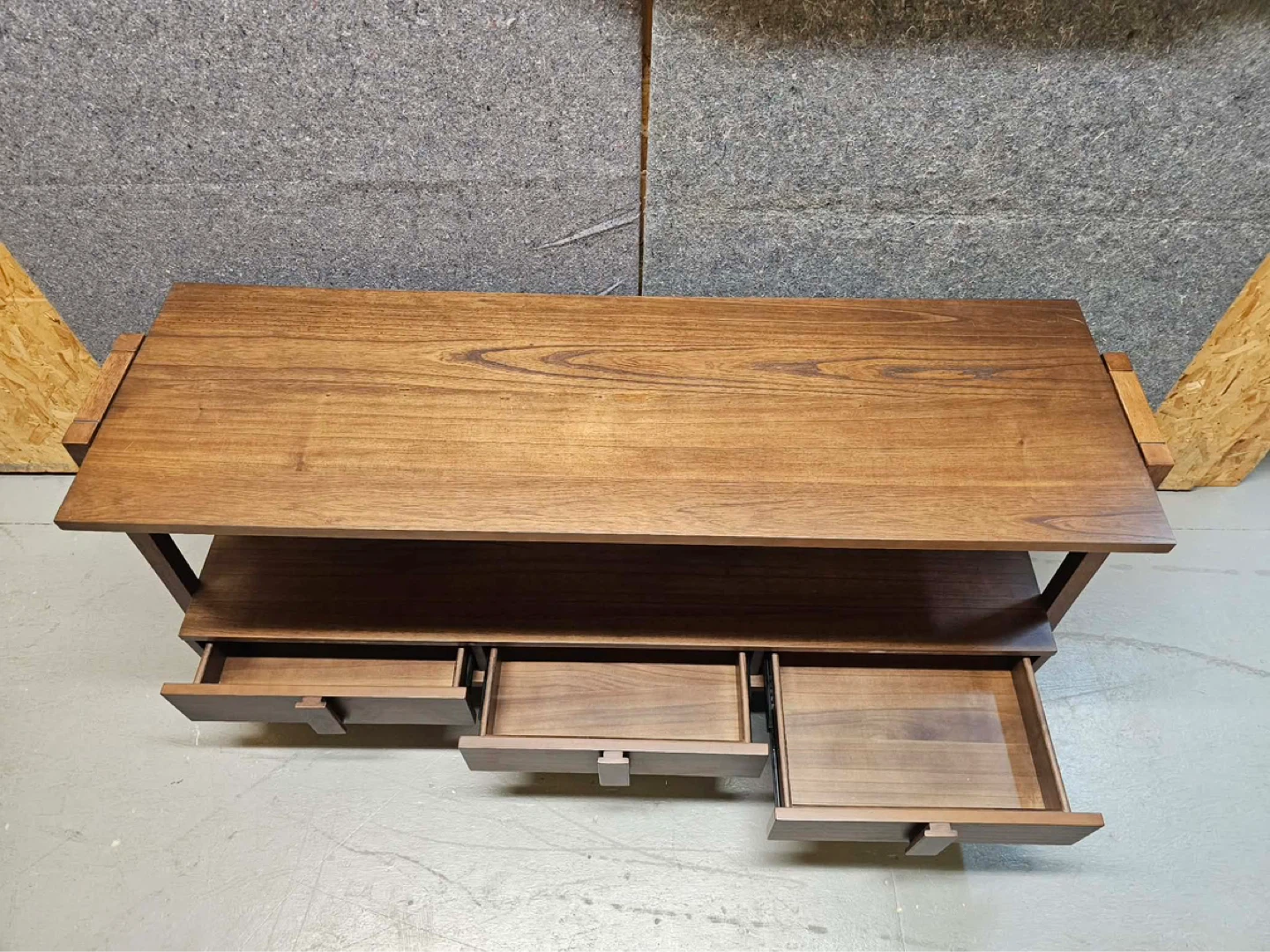 Mid century modern console table with 3 Drawers - photo 2