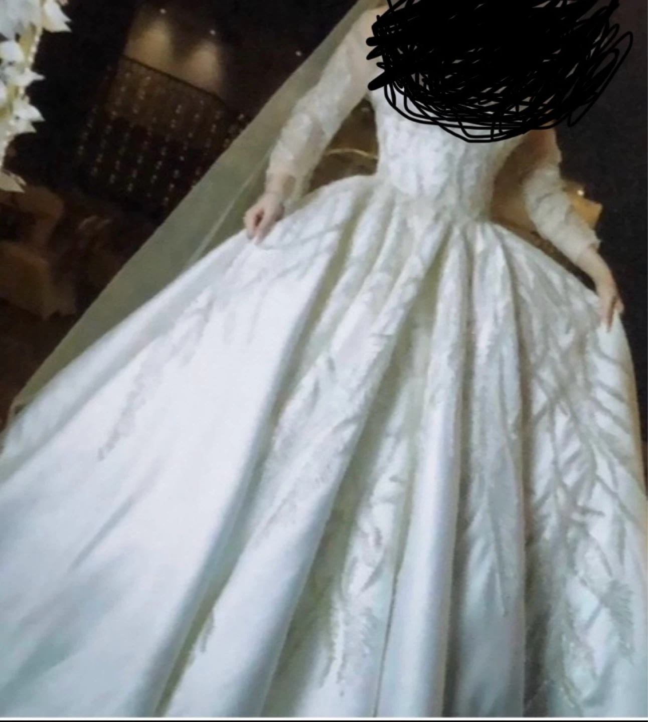 White Wedding Dress with Veil