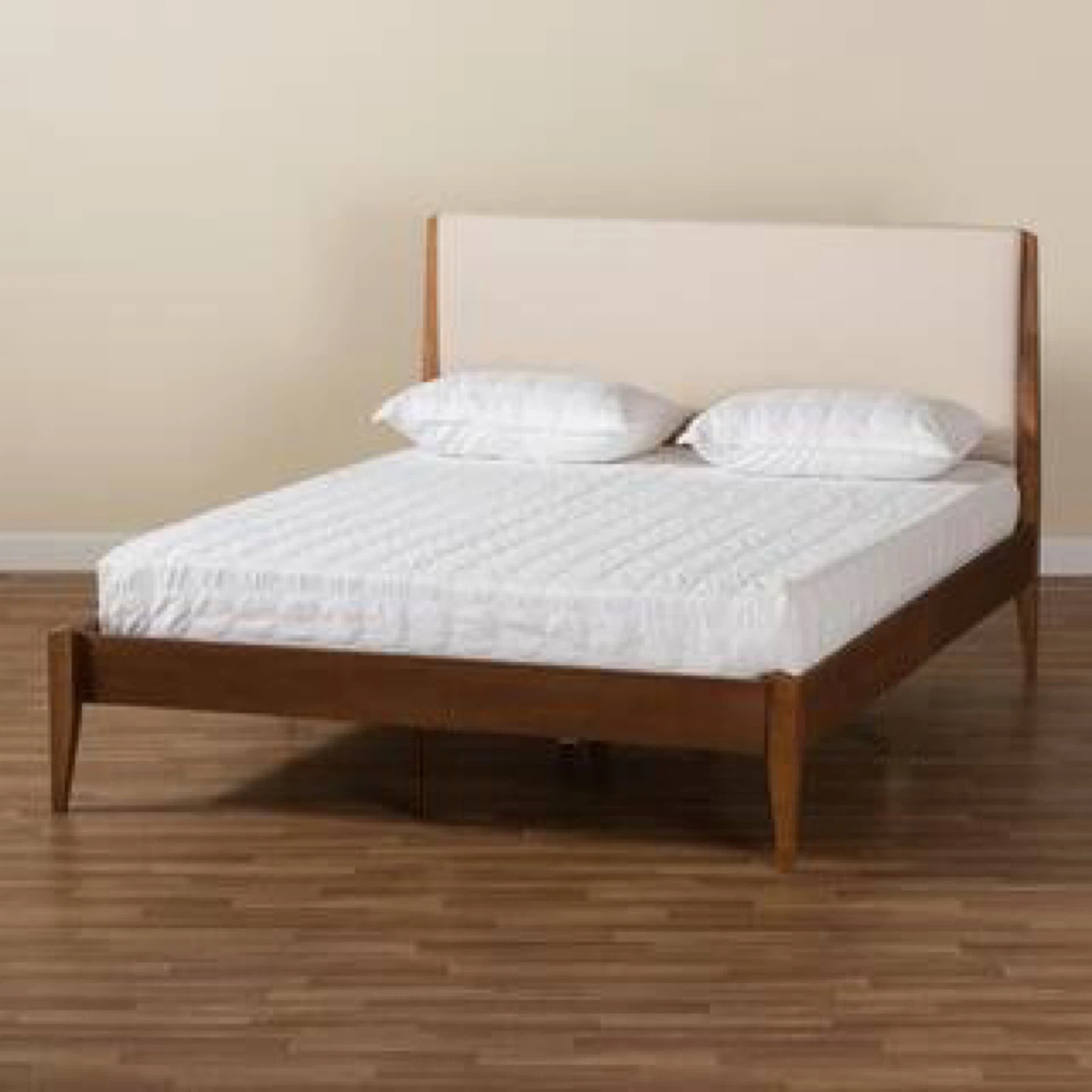 New Queen Size Japandi Mid Century Modern Wood Platform Bed - photo 4