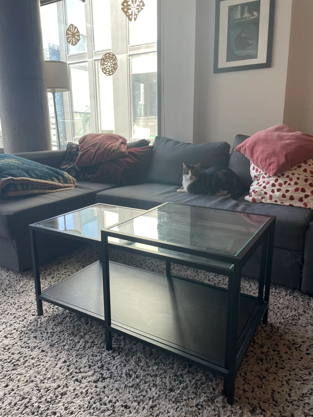 Glass Coffee Table Set