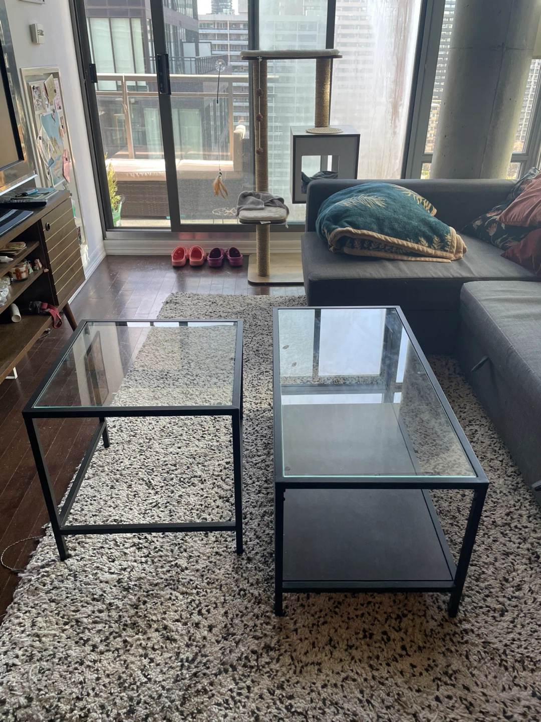 Glass Coffee Table Set - photo 2