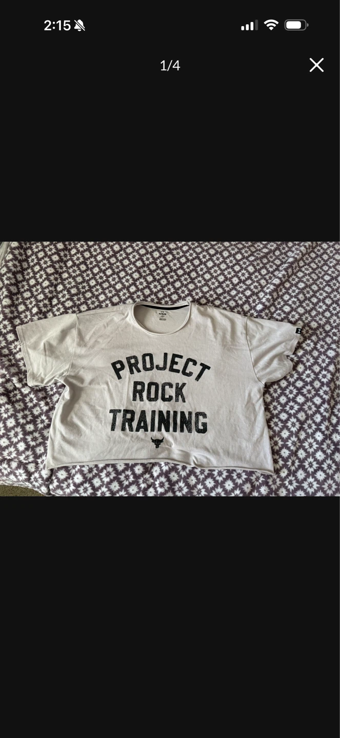 WOMENS Under Armour Project Rock Training T-Shirt XL Crop