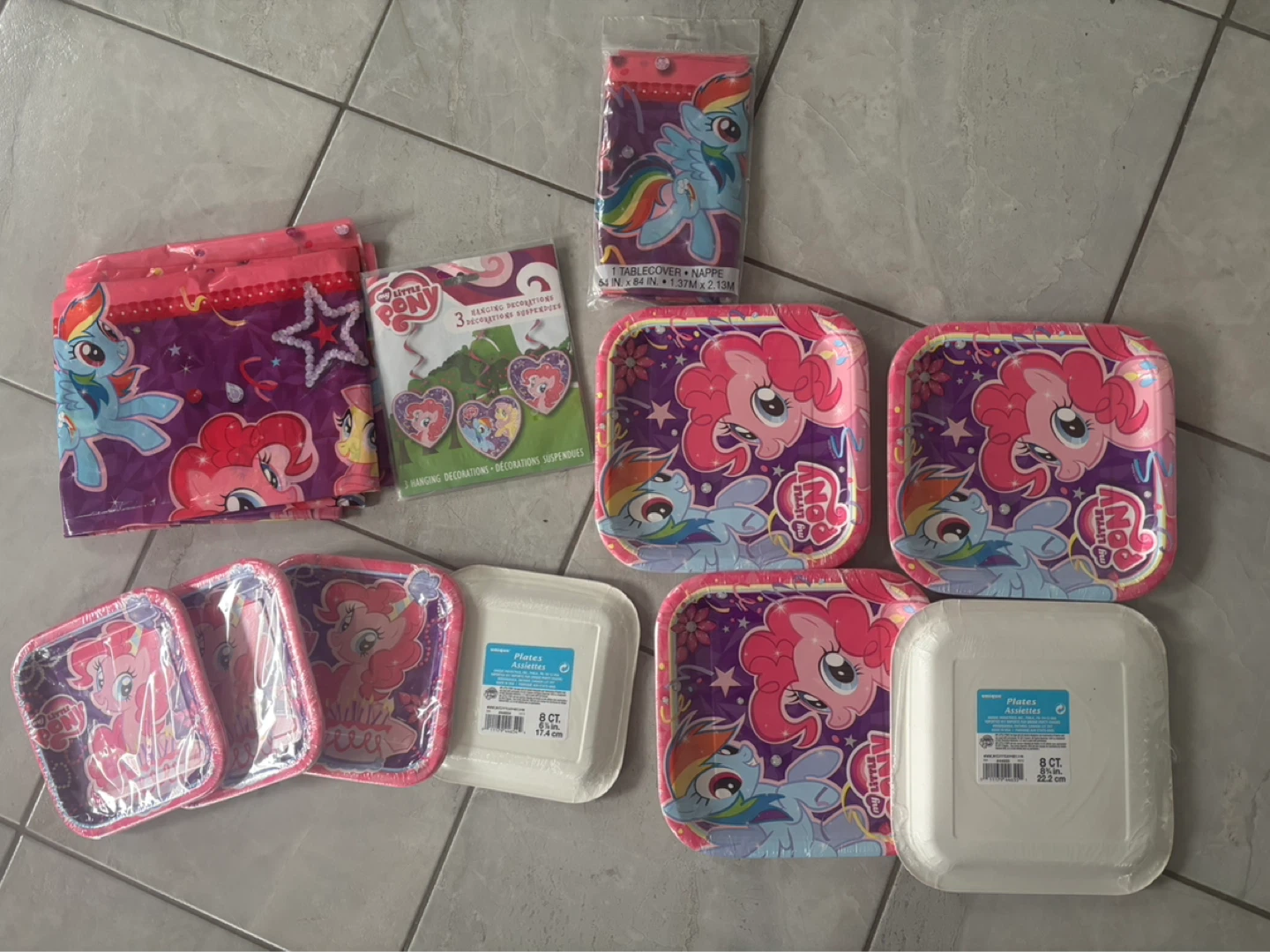 My Little Pony Party Supplies - Tablecover, Plates & Decorations