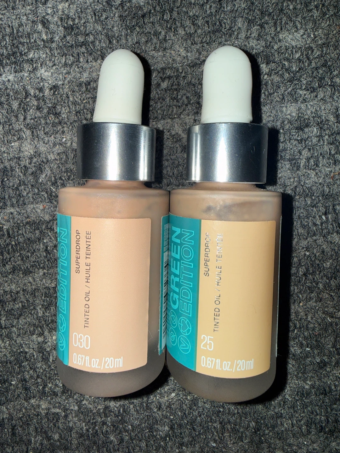 MAYBELLINE Tinted Oil Foundation (2 Bottles, Shades 030 & 25)