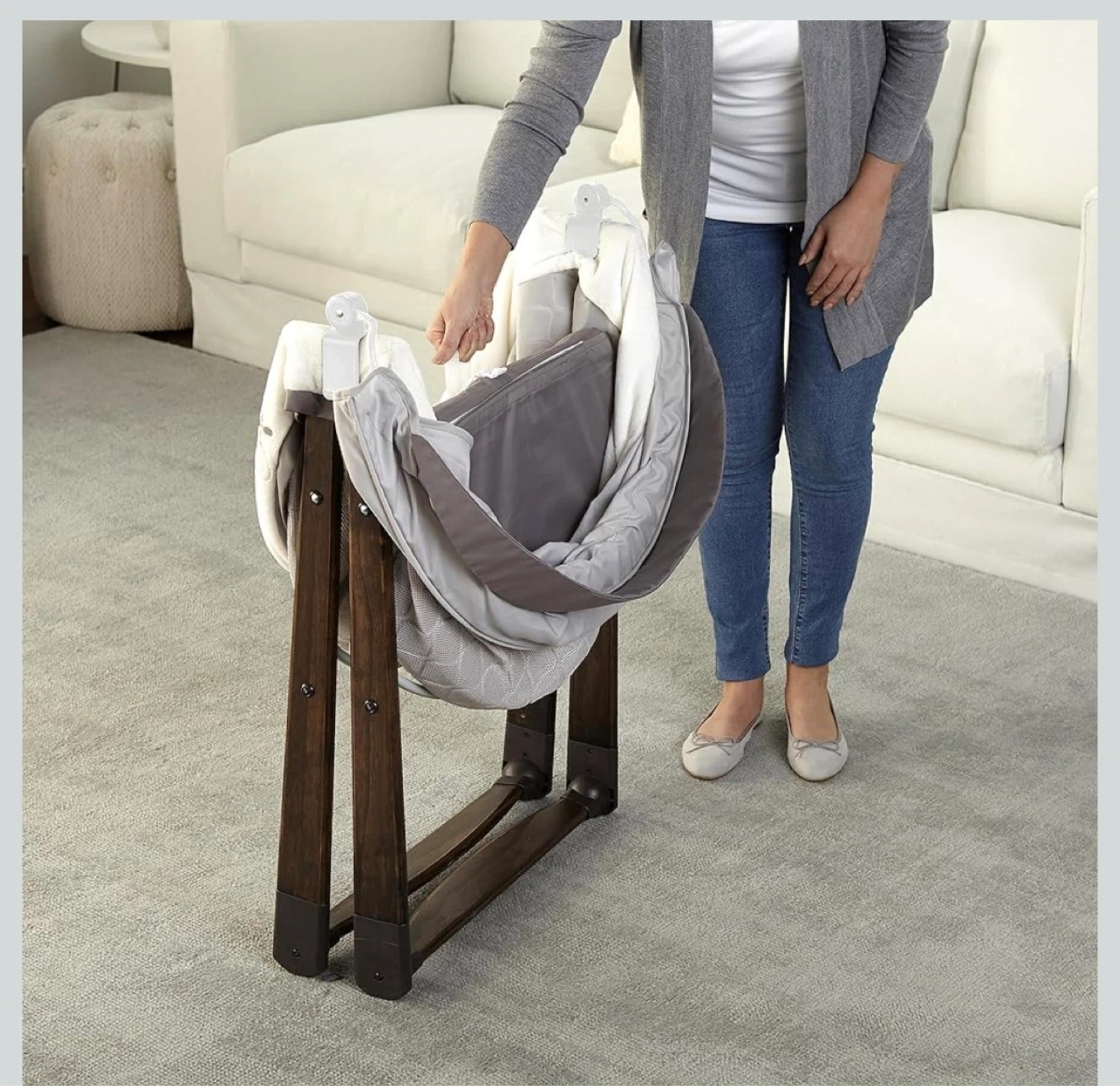Ingenuity Foldaway Rocking Wood Bassinet - Carrington - photo 3