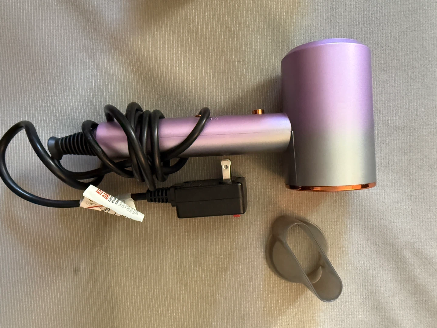 Purple and Silver Hair Dryer with Orange Accents - photo 2
