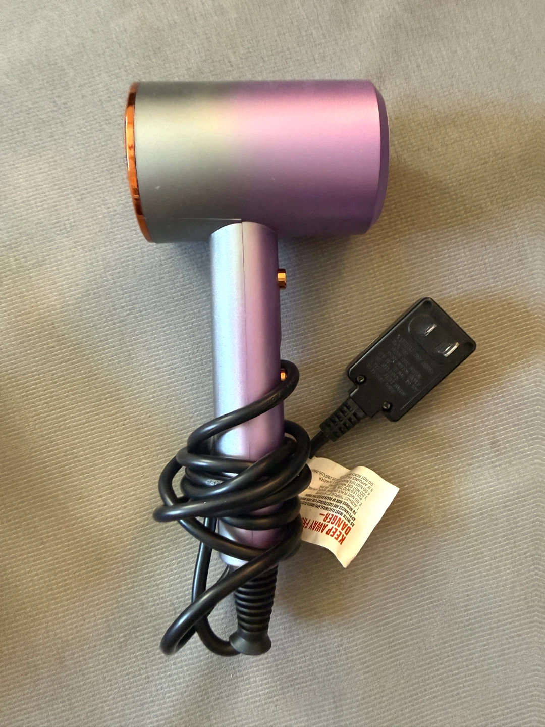 Purple and Silver Hair Dryer with Orange Accents - photo 3