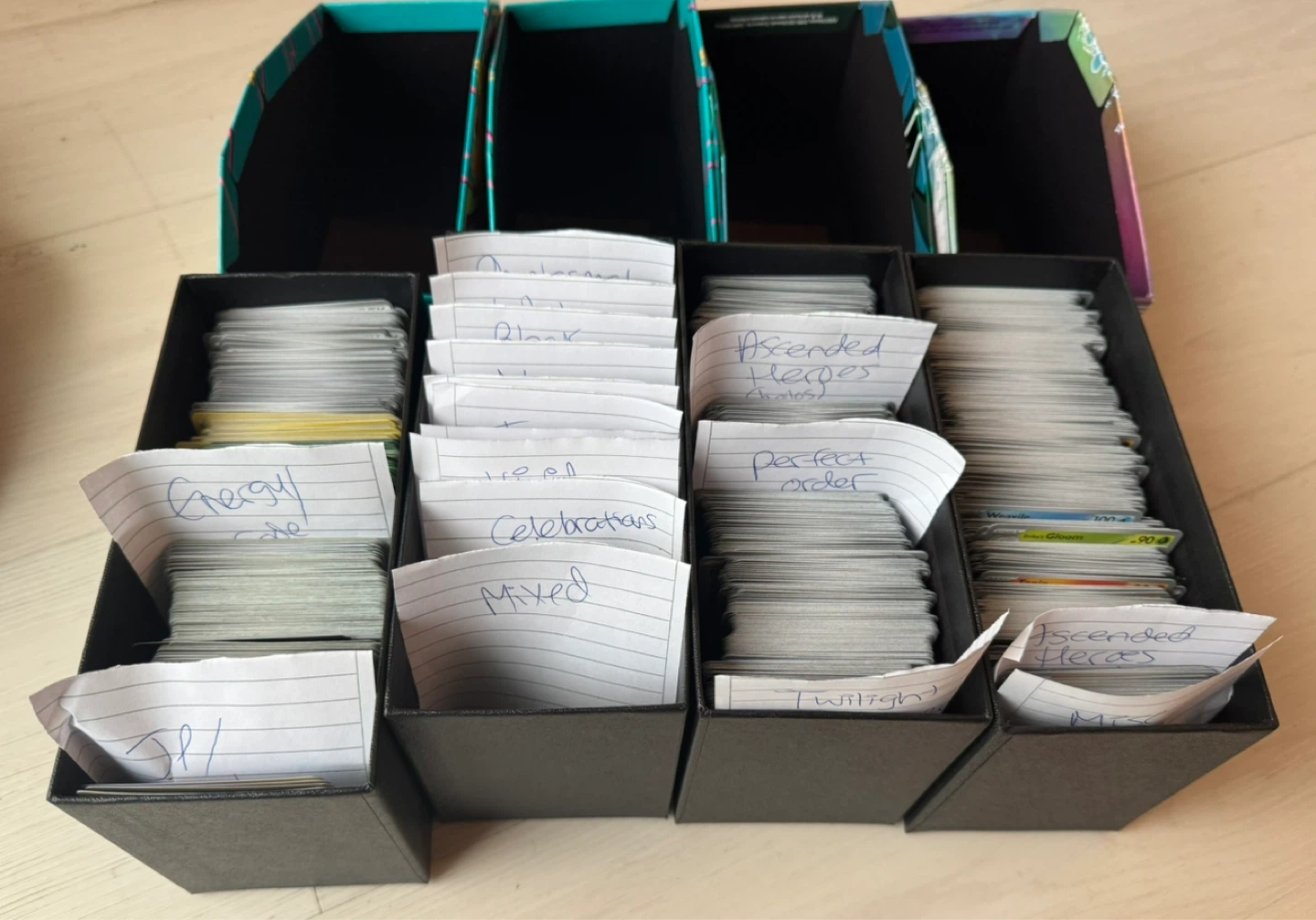 Sorted Pokémon card bulk +1300