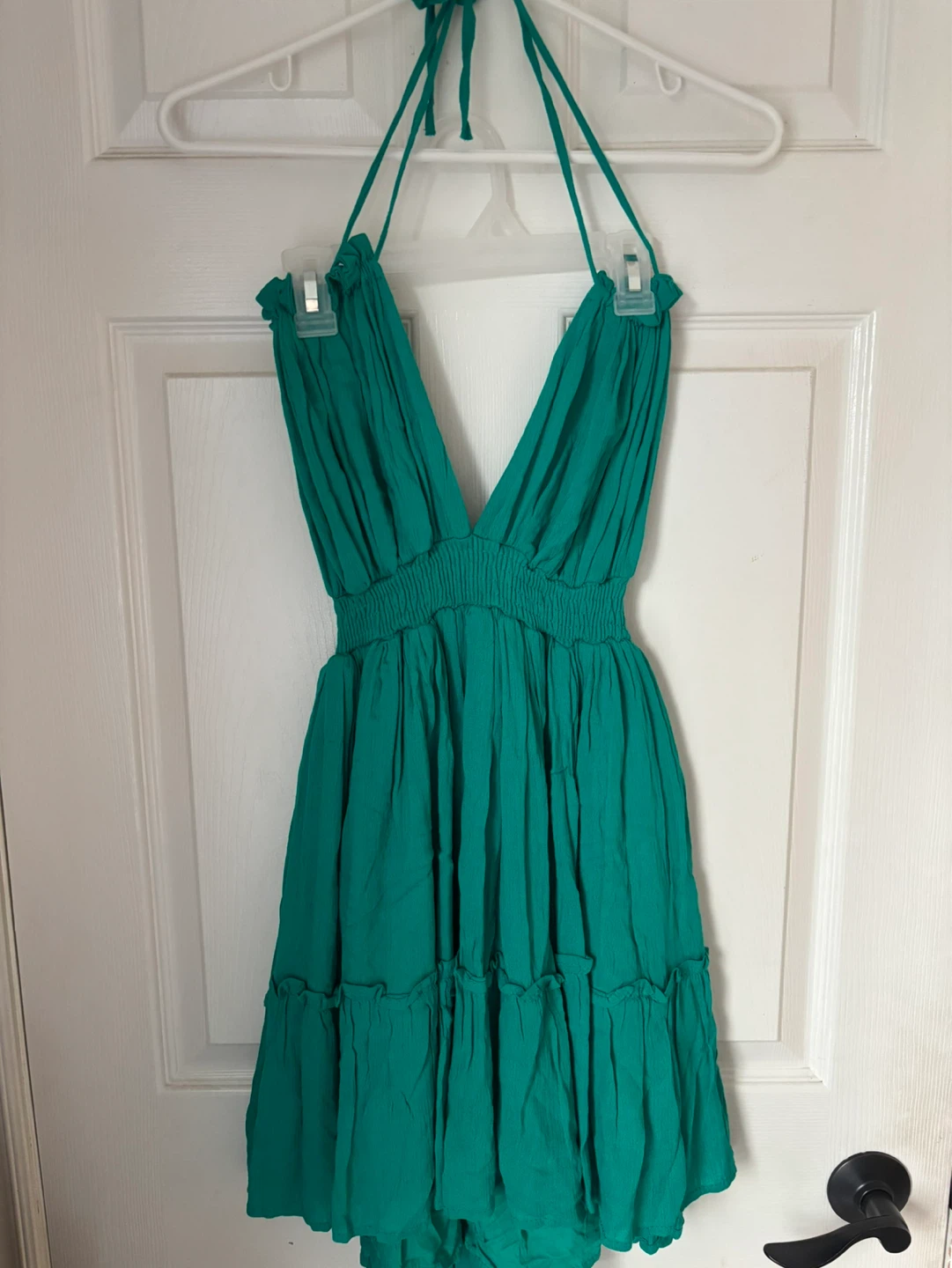 Women's Teal Halter Dress