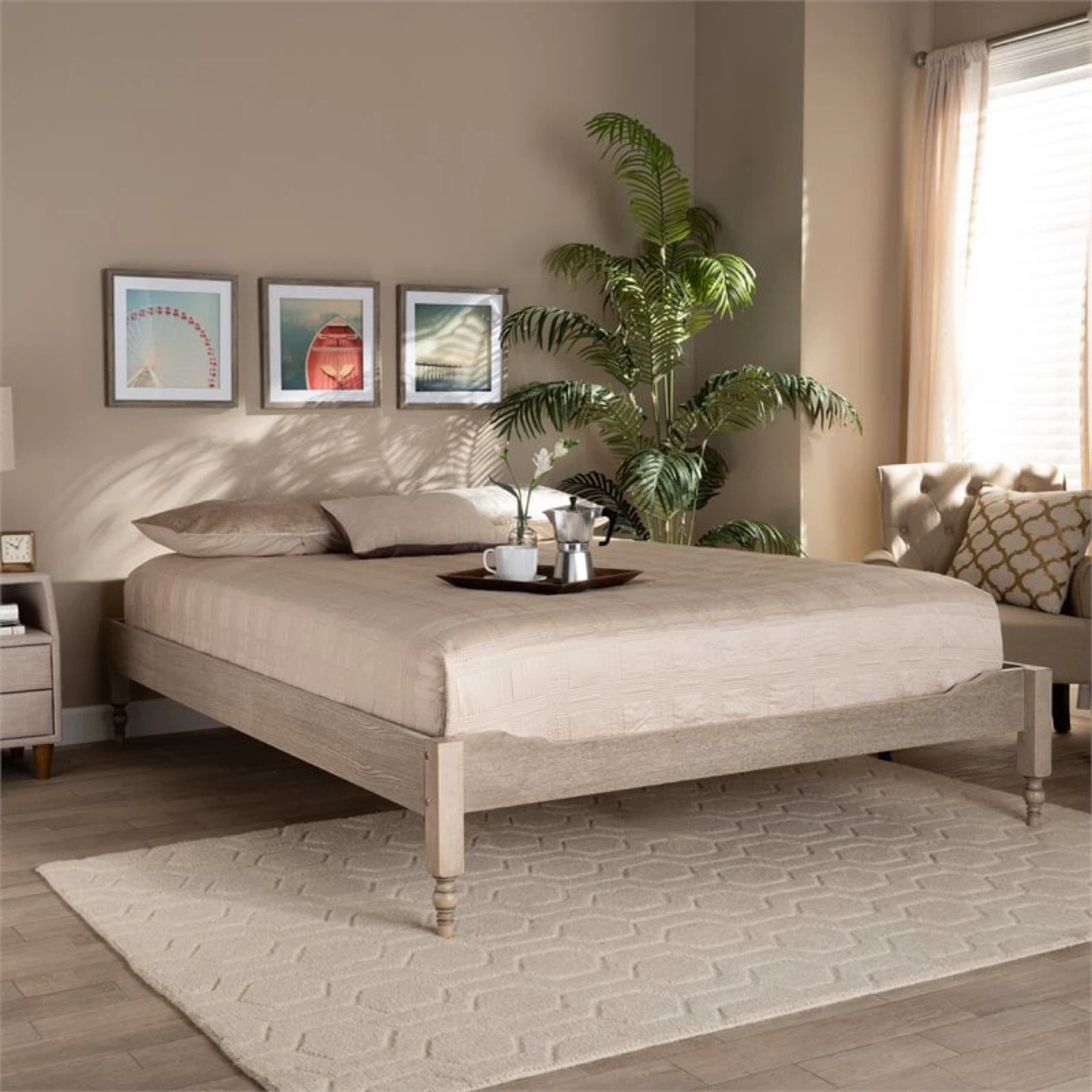 New Queen Size French Country Solid Wood Platform Bed - photo 4